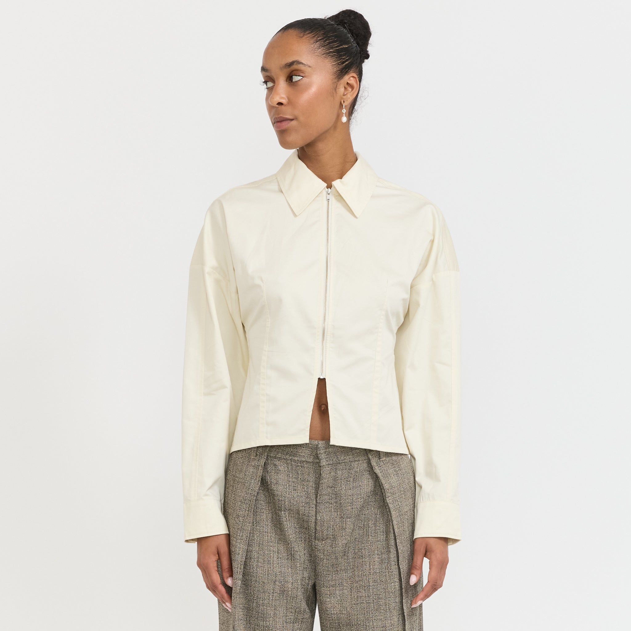 Won Hundred | Gia Shirt Light Grey | Maplestore