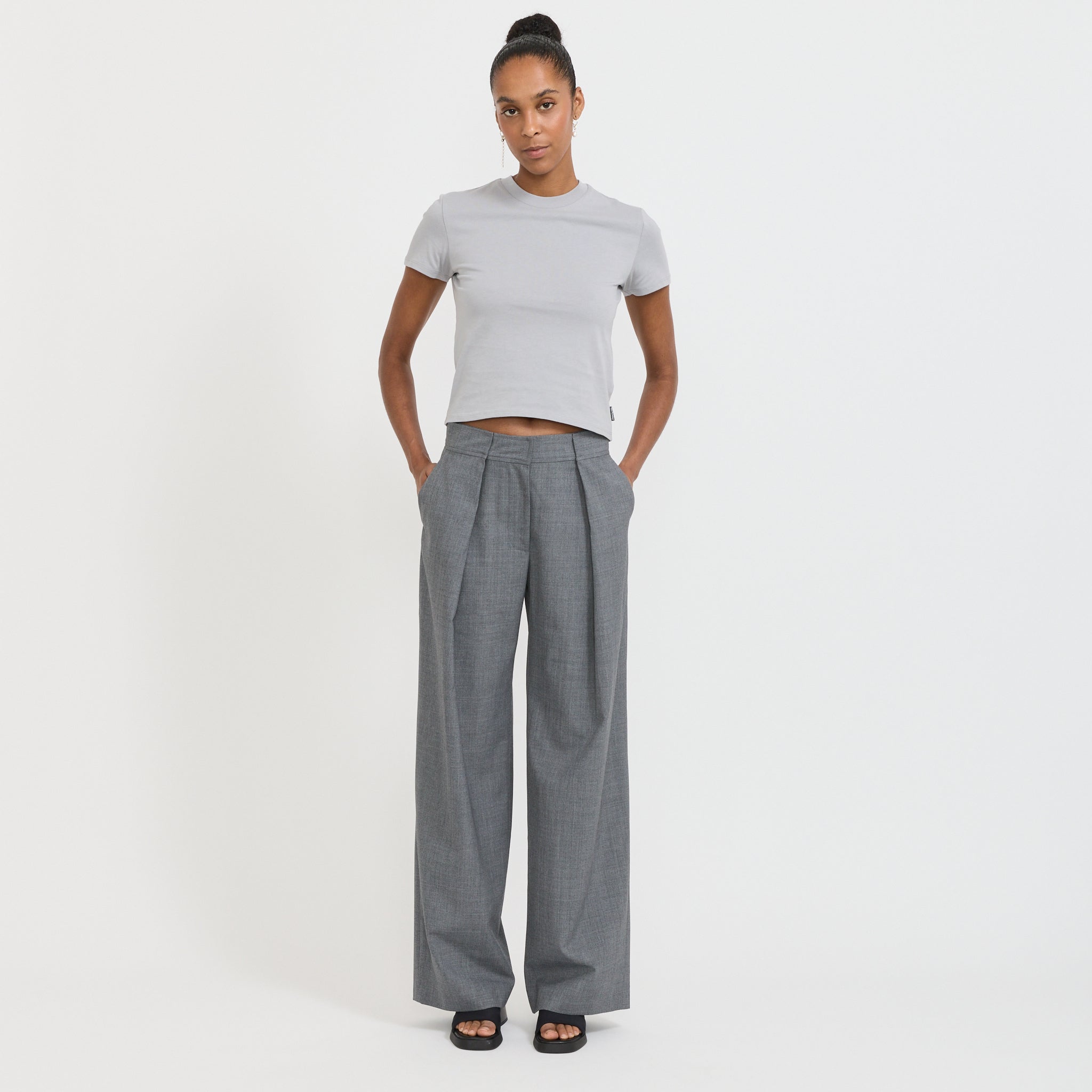 Won Hundred | Lulu Trousers Grey Melange | Maplestore