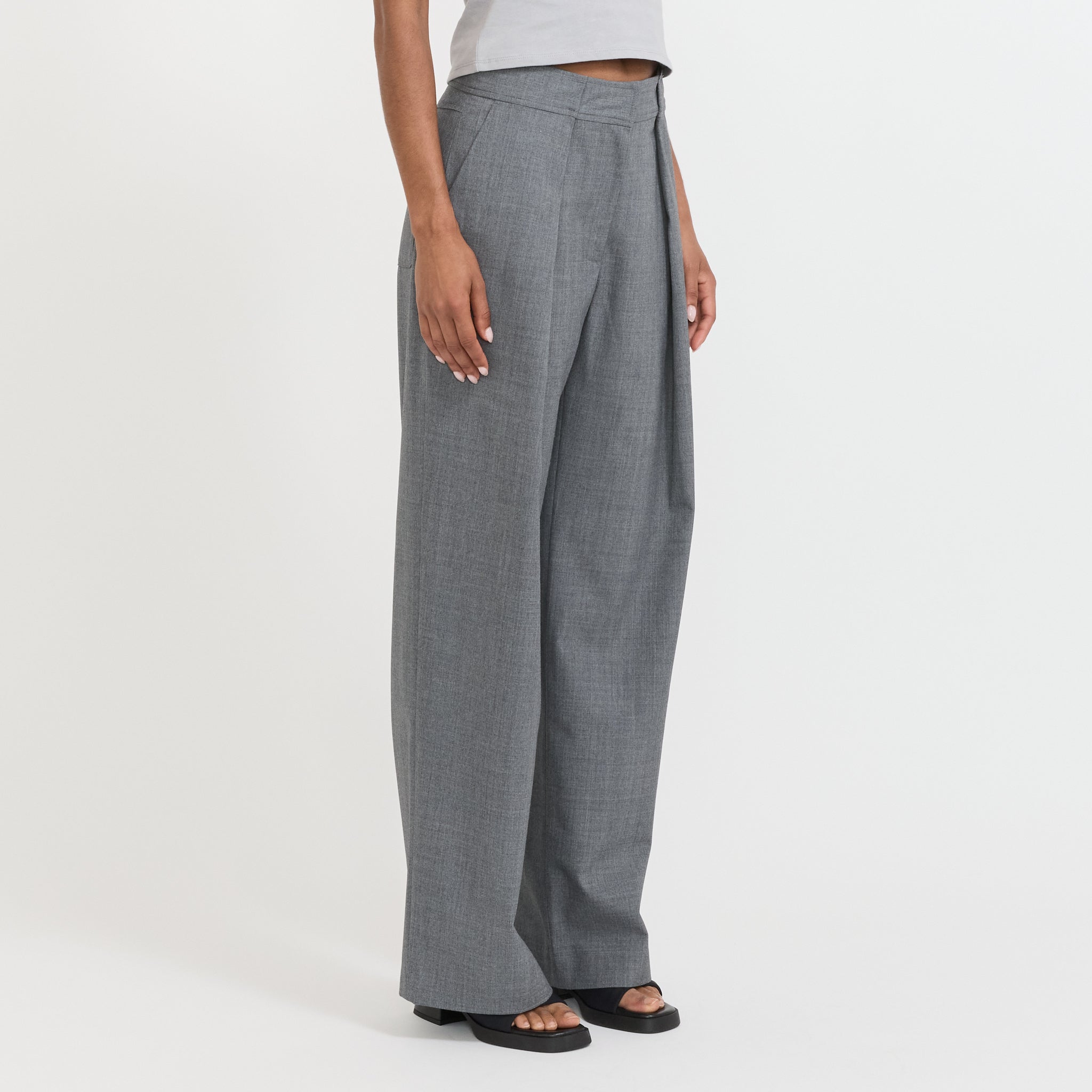Won Hundred | Lulu Trousers Grey Melange | Maplestore