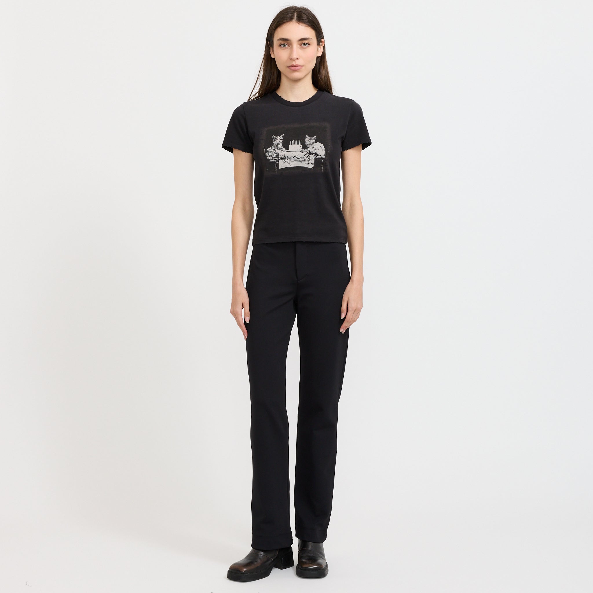 Vera Cat T-Shirt washed Black