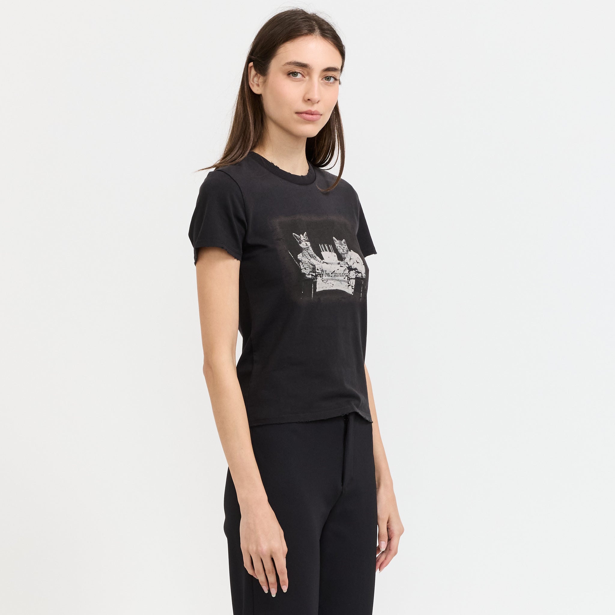 Vera Cat T-Shirt washed Black