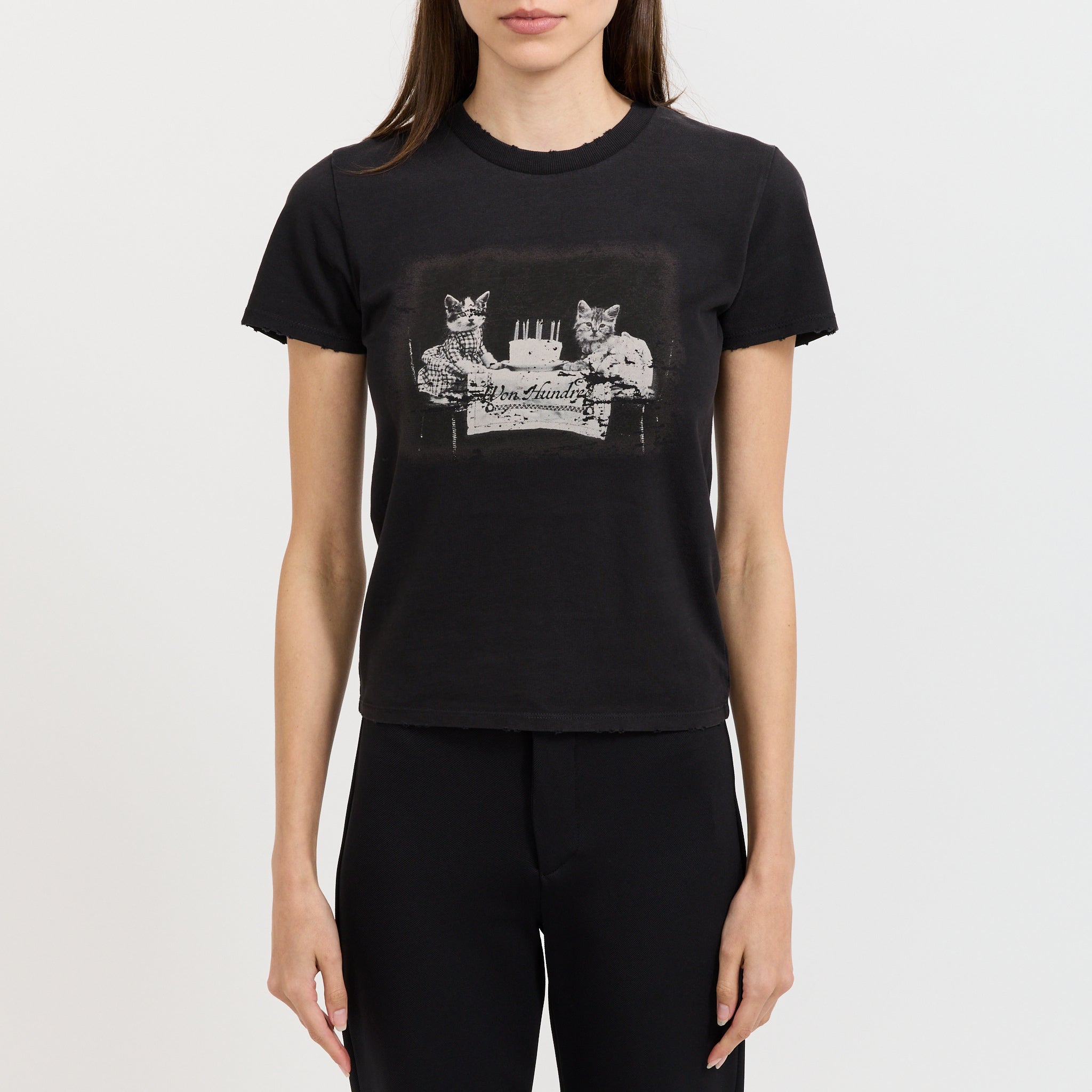 Vera Cat T-Shirt washed Black