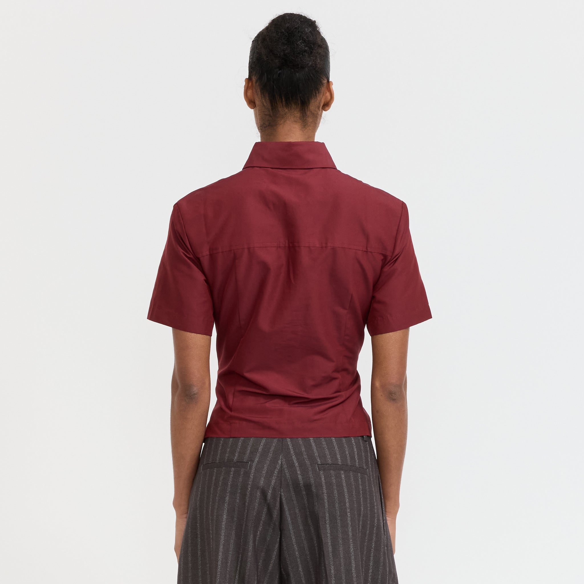 Wynn Hamlyn | Annie Short Sleeve Shirt Dark Red | Maplestore