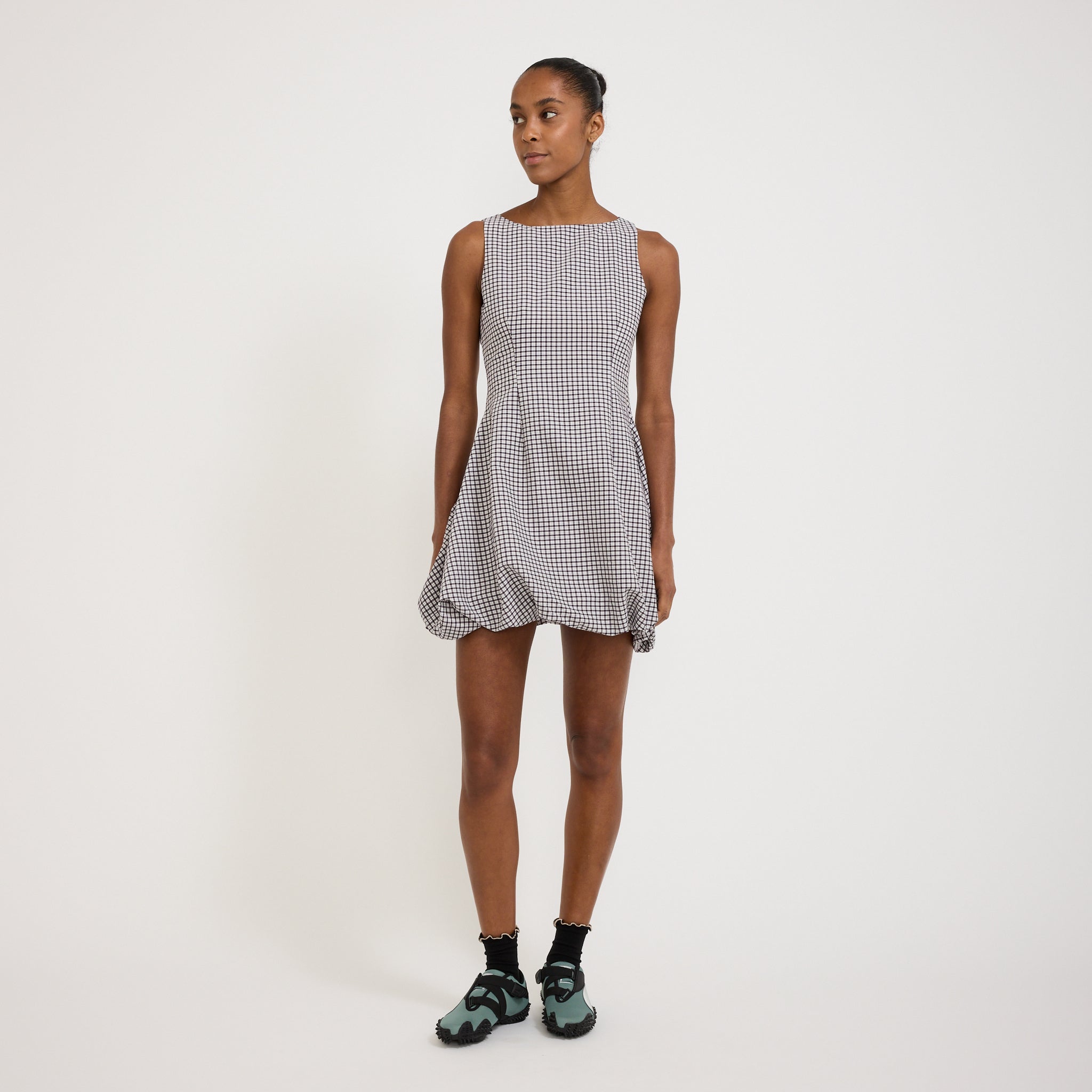 Bobbie Mini Dress Black Gingham