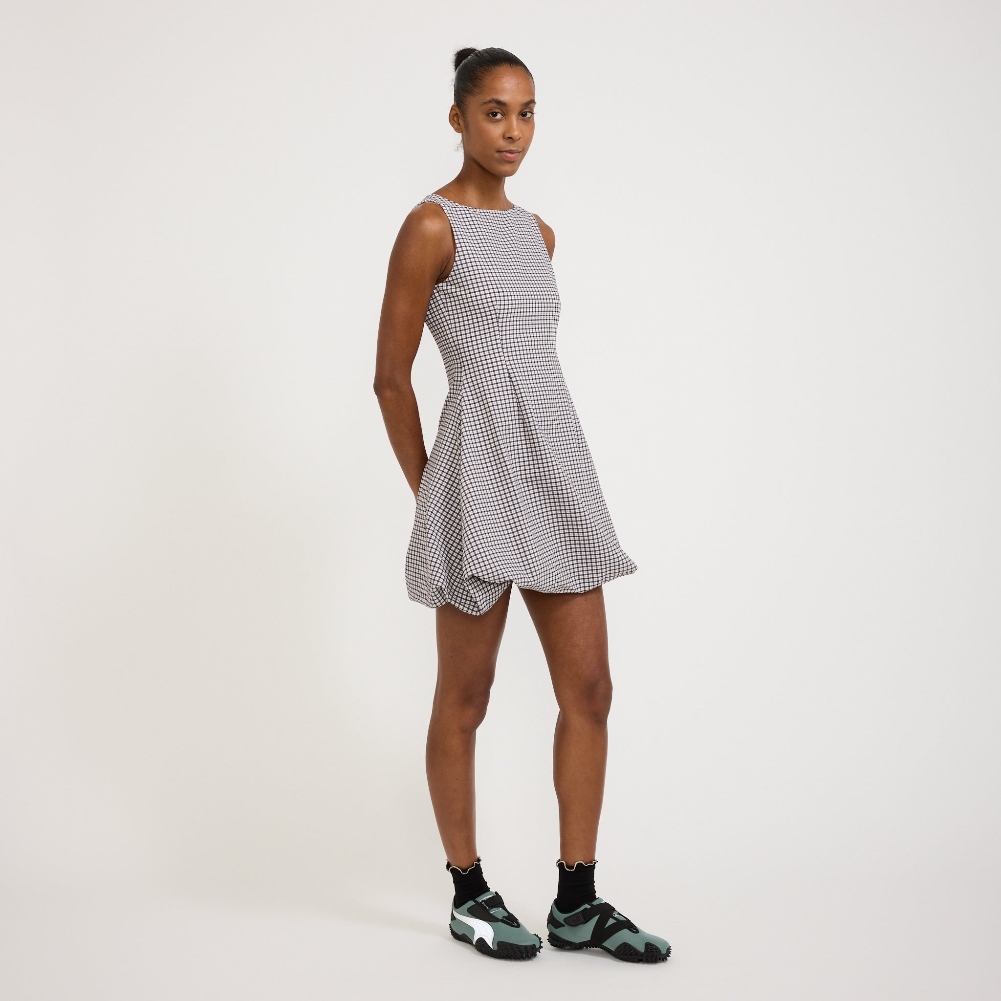 Bobbie Mini Dress Black Gingham