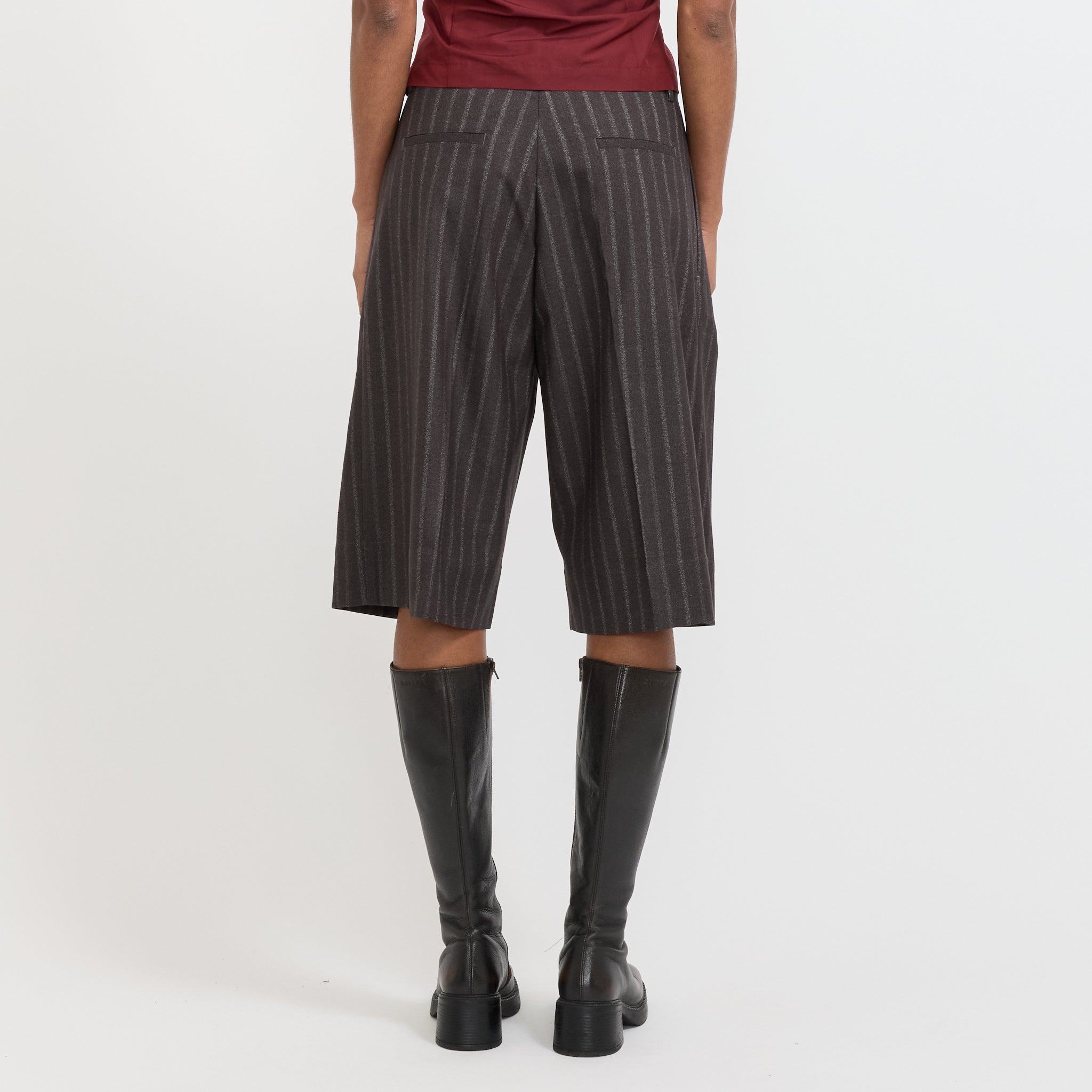 Wynn Hamlyn | Charlie Shorts Charcoal Stripe | Maplestore