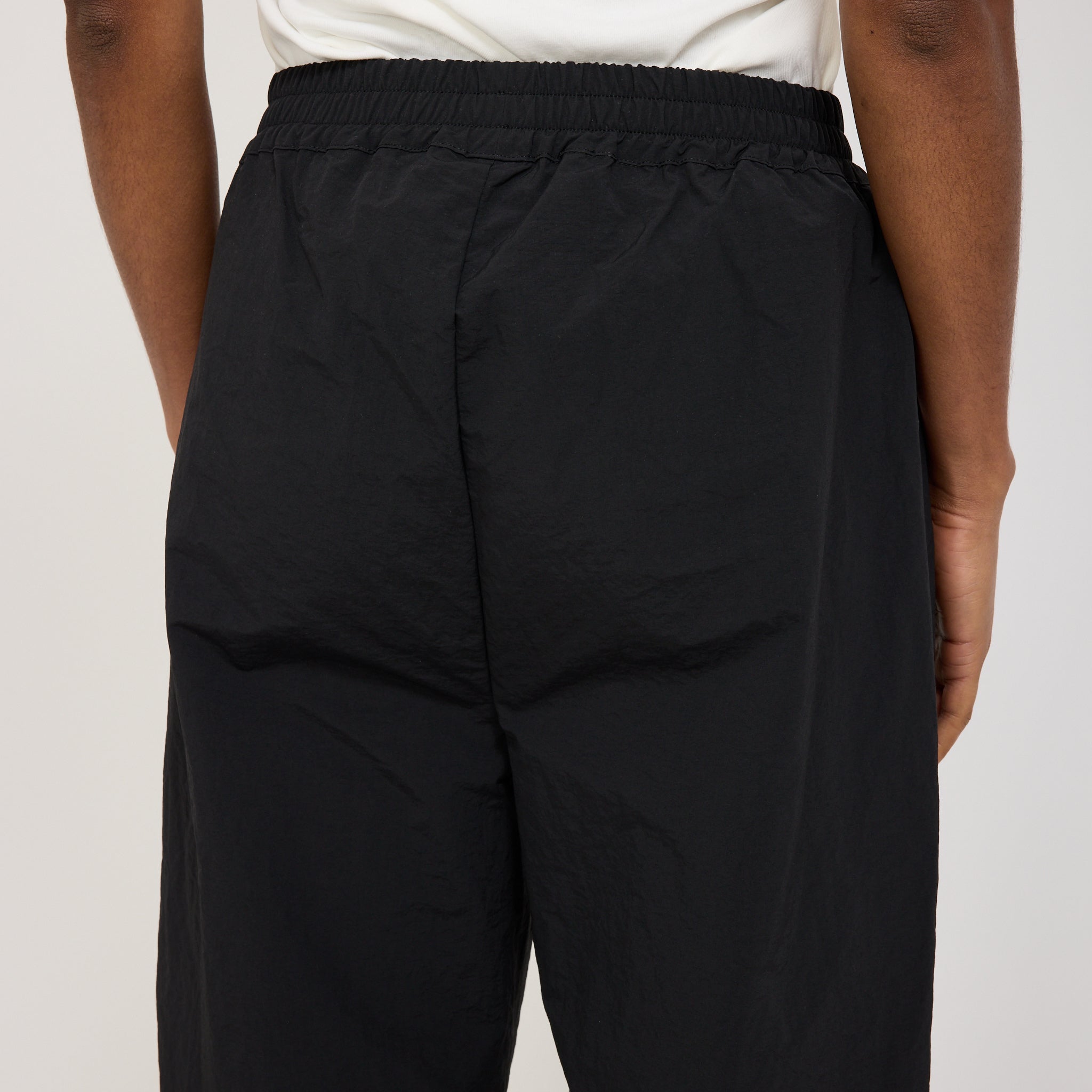 Curved Leg Zip Track Pant Black/White