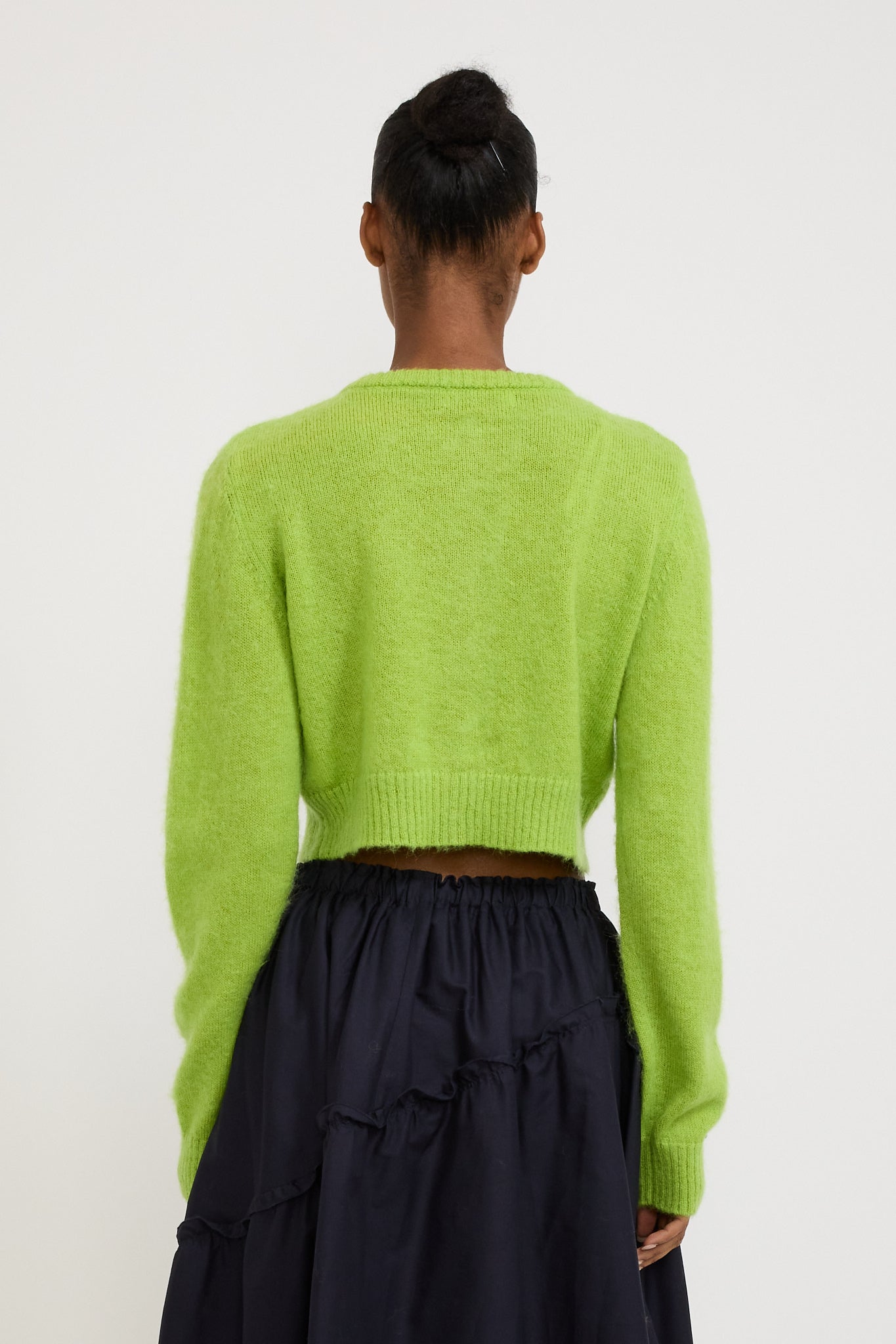 Wynn Hamlyn | Fluffy Mohair Cardigan Acid Green | Maplestore