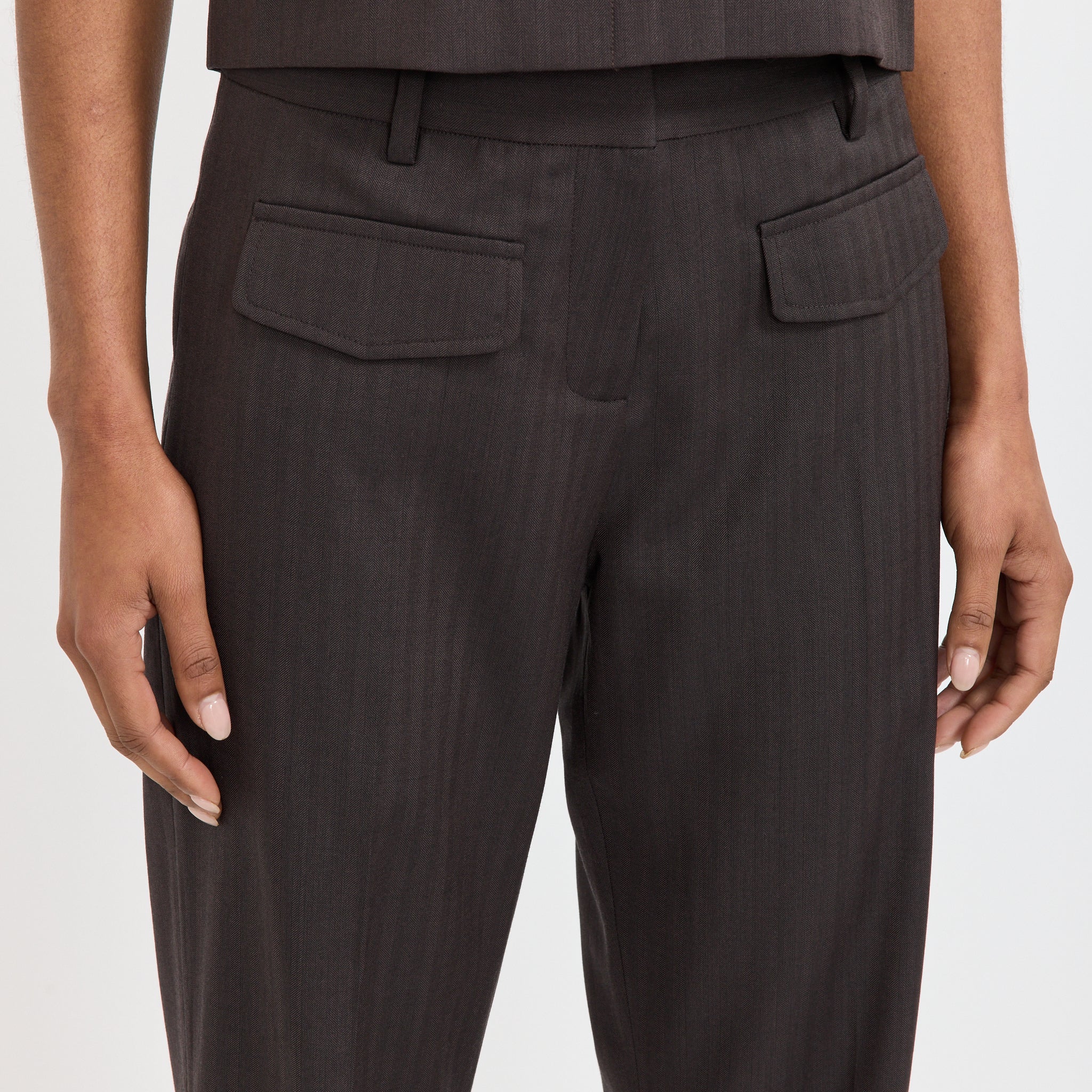Wynn Hamlyn | Low Rise Utility Trouser Chocolate | Maplestore
