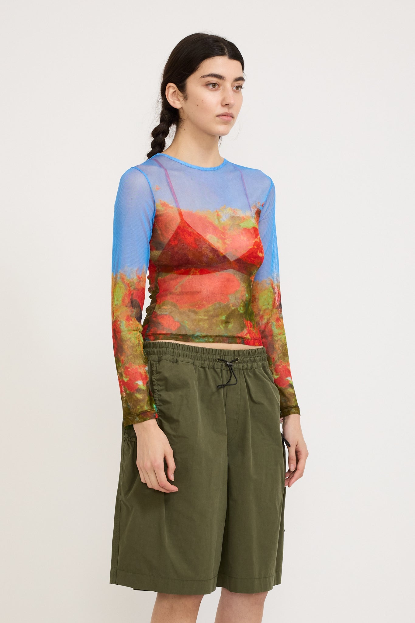 Wynn Hamlyn | Mesh Long Sleeve Top Rose Field | Maplestore