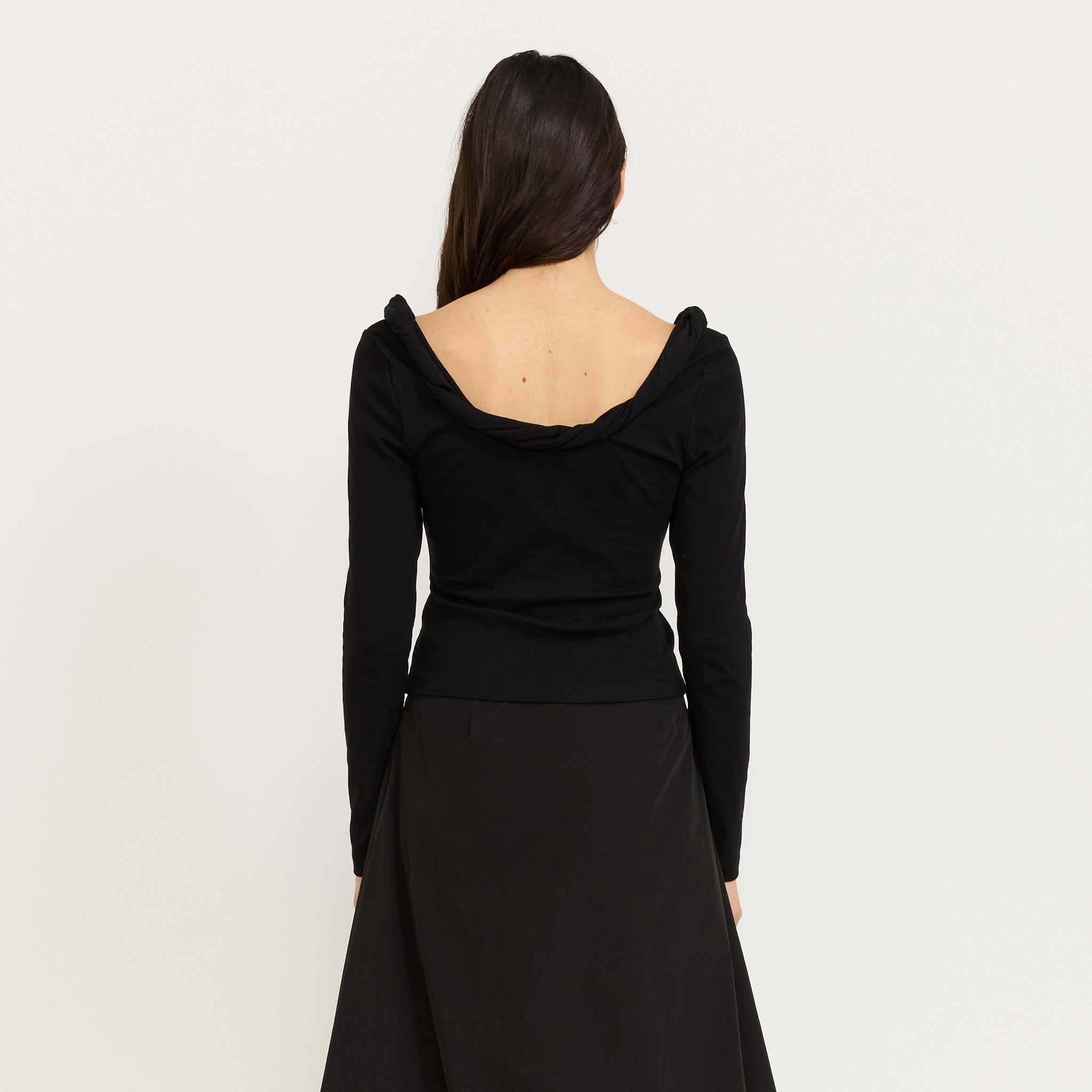 Wynn Hamlyn | Ophelia Long Sleeve Top Black | Maplestore