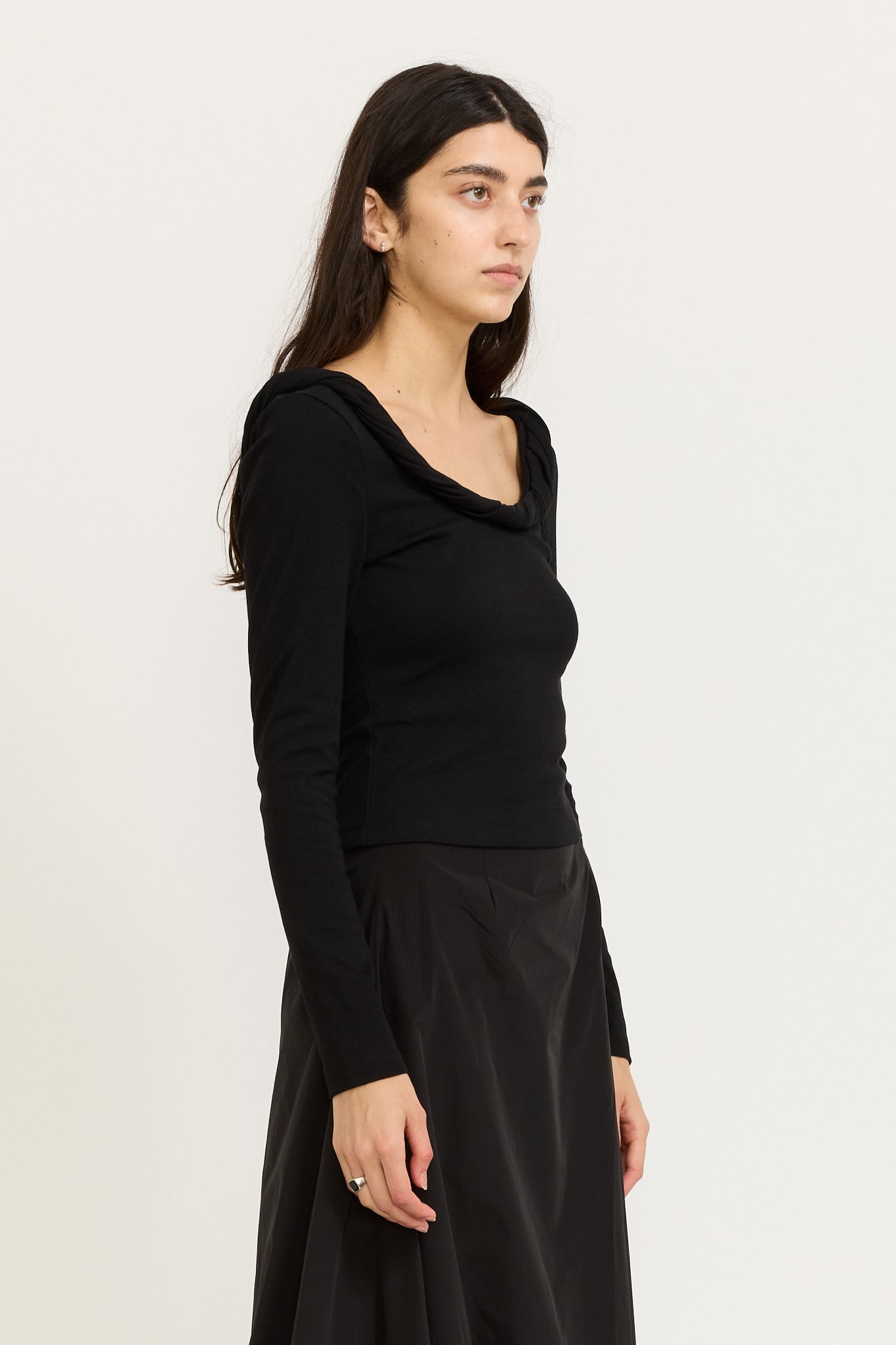Wynn Hamlyn | Ophelia Long Sleeve Top Black | Maplestore