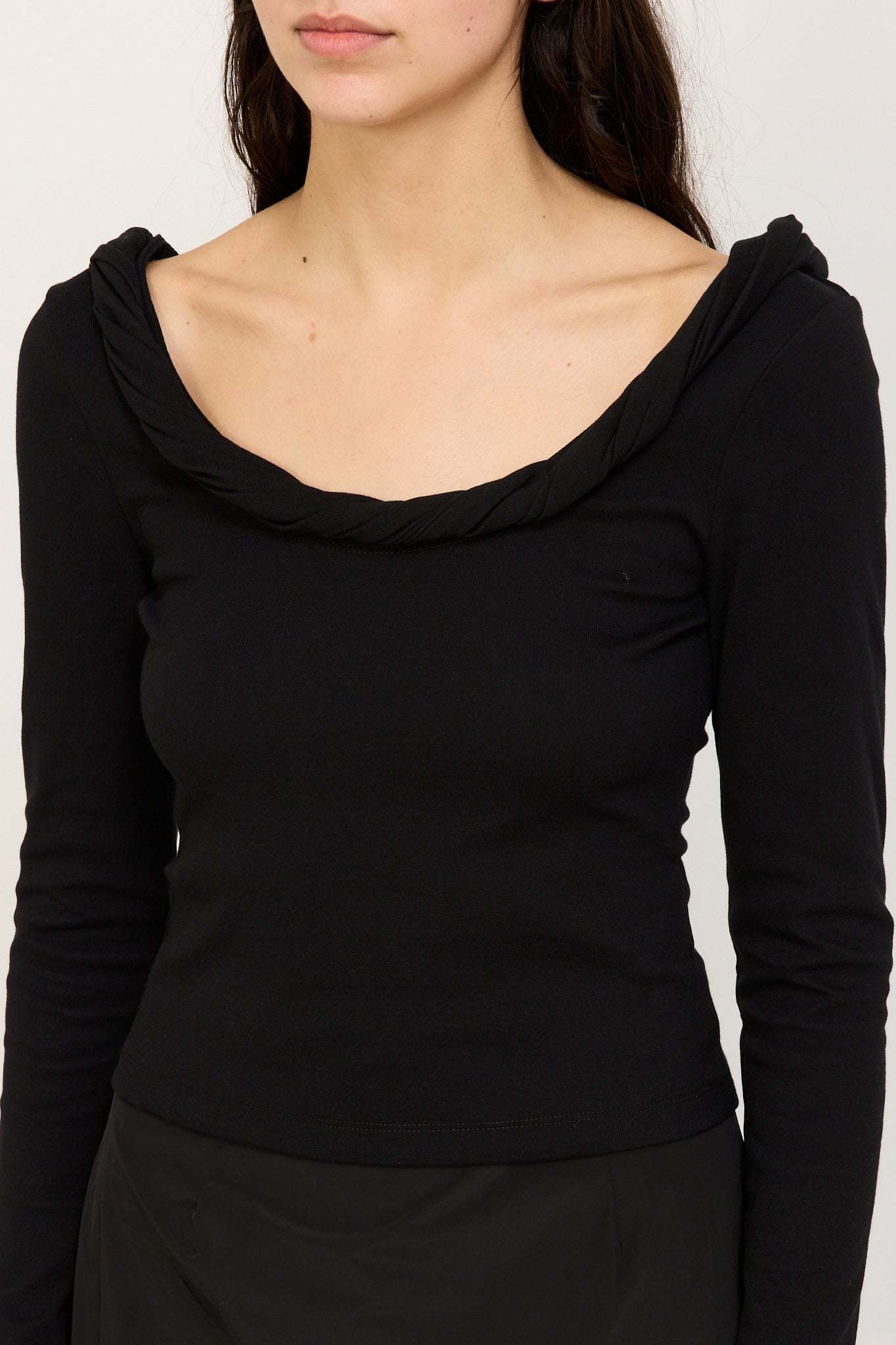 Wynn Hamlyn | Ophelia Long Sleeve Top Black | Maplestore