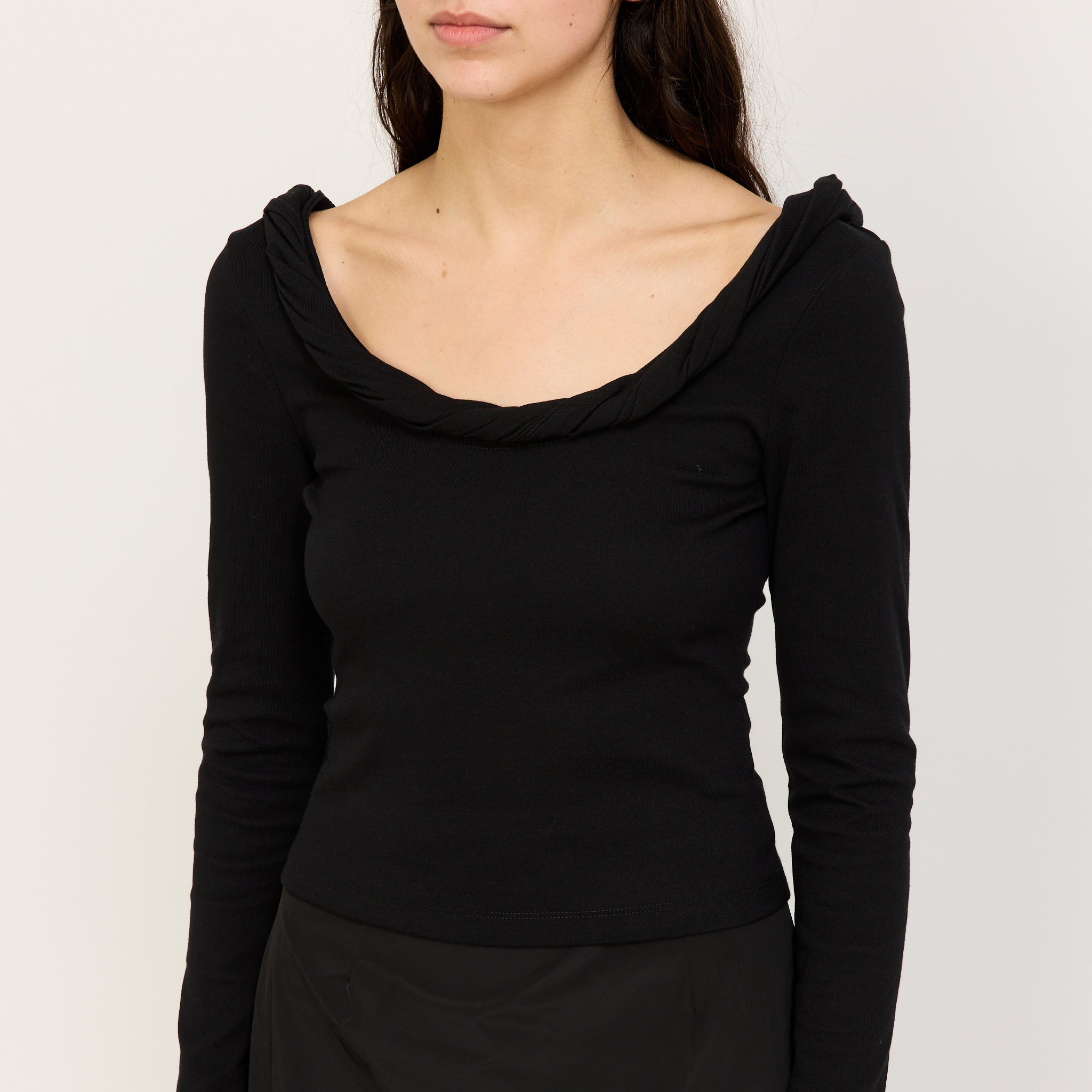 Wynn Hamlyn | Ophelia Long Sleeve Top Black | Maplestore