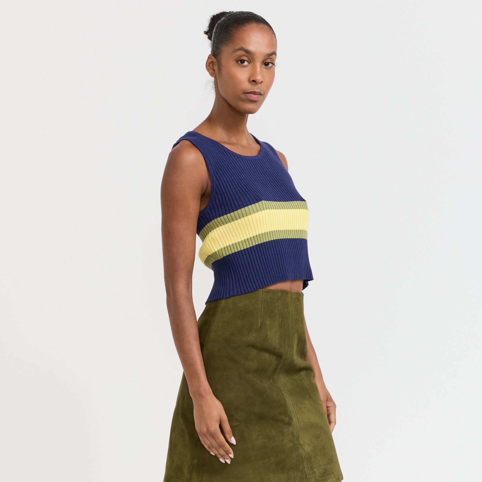 Wynn Hamlyn | Parker Double Up Sweater Navy Stripe | Maplestore