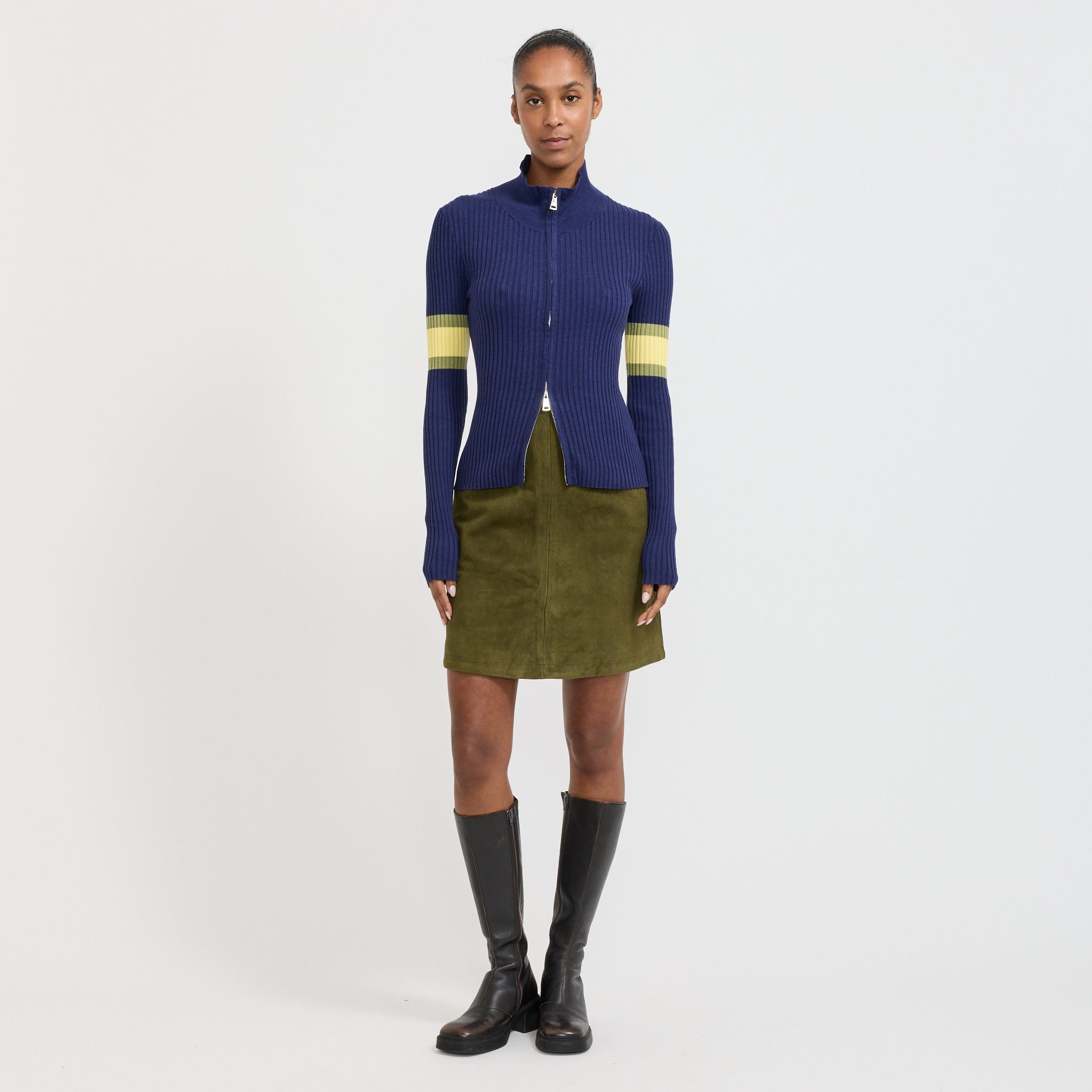Wynn Hamlyn | Parker Double Up Sweater Navy Stripe | Maplestore