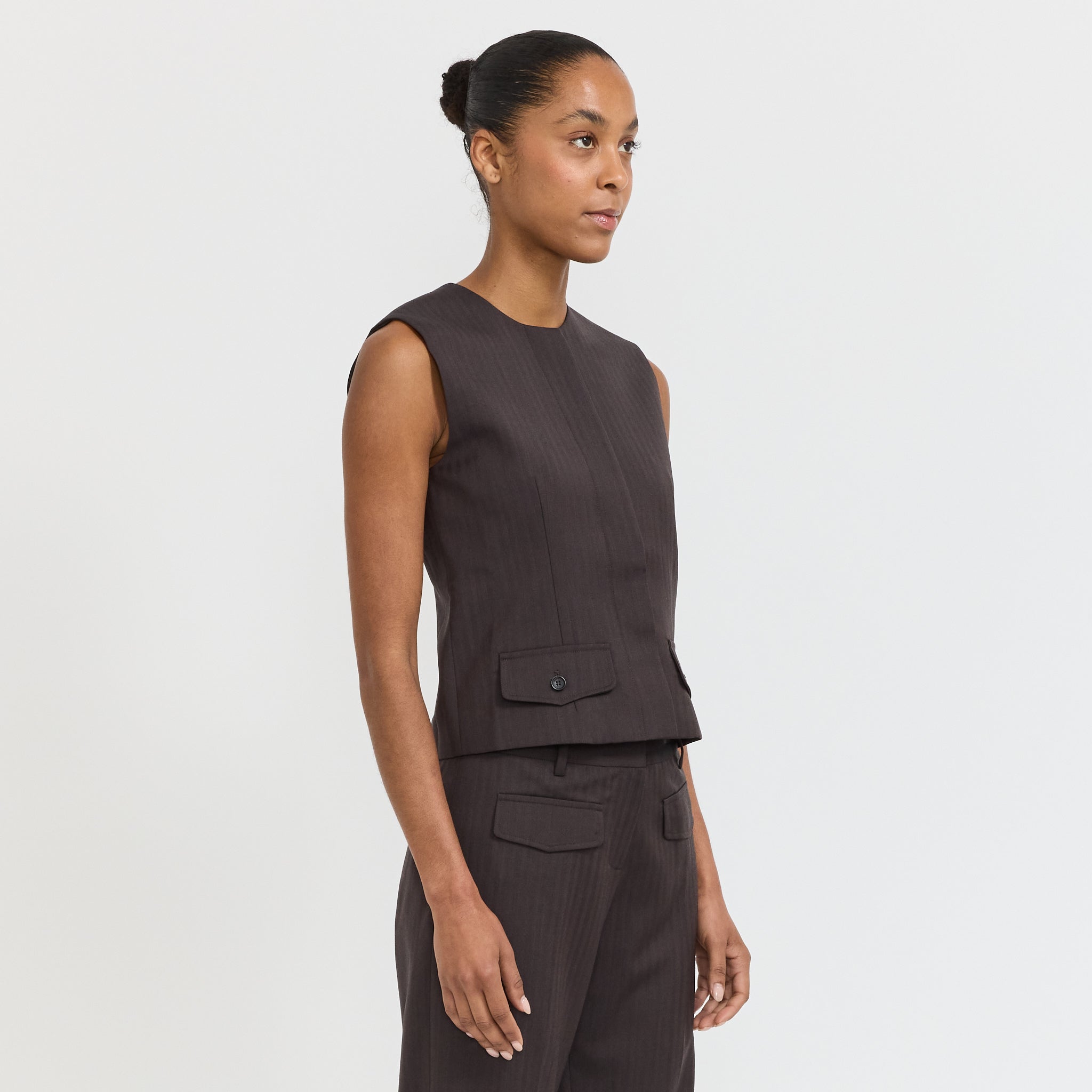 Wynn Hamlyn | Tailored Vest Chocolate | Maplestore