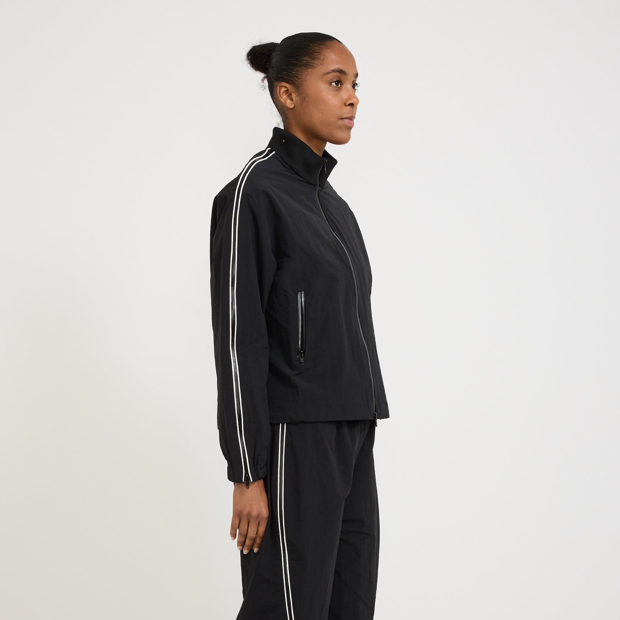 Zipper Sleeve Bungy Jacket Black/White