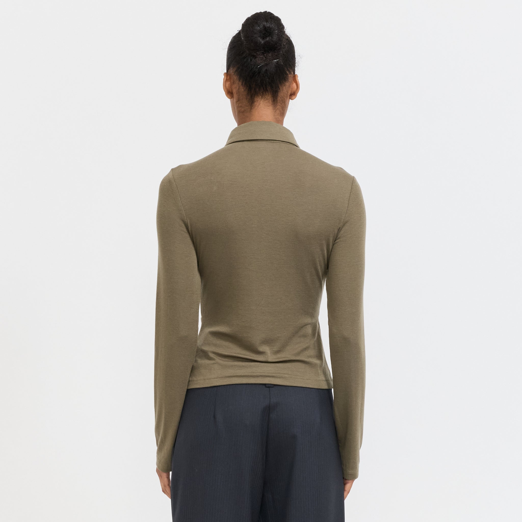 Wynn Hamlyn | Annie Long Sleeve Top Dark Sage | Maplestore