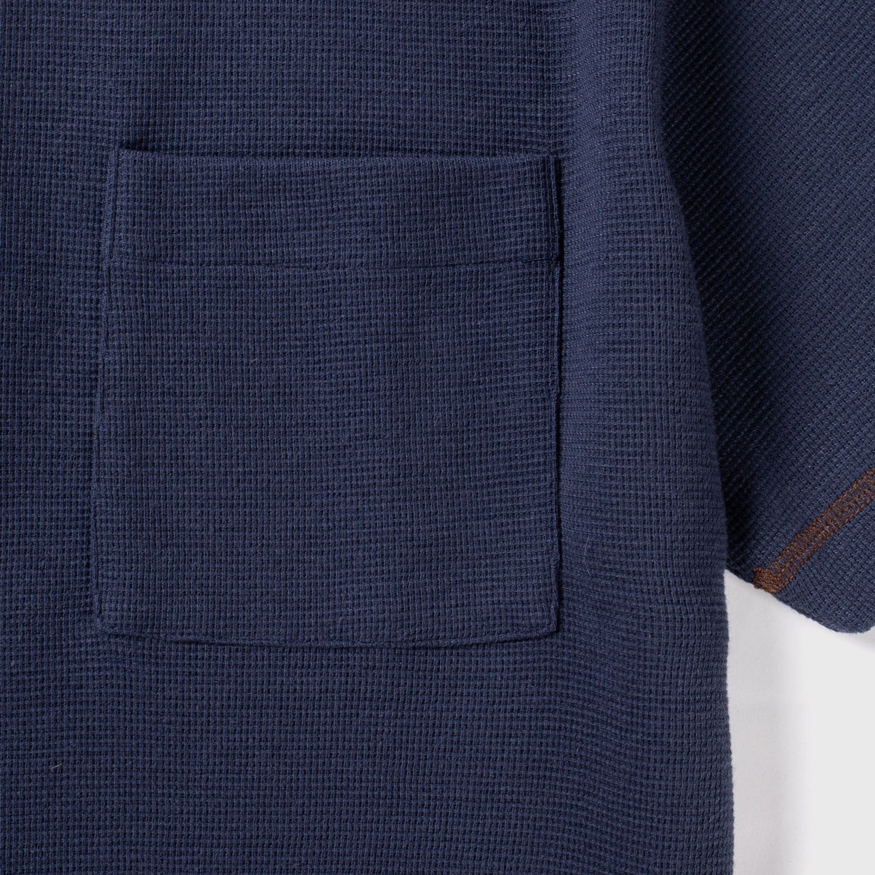 Waffle Pocket Tee Navy
