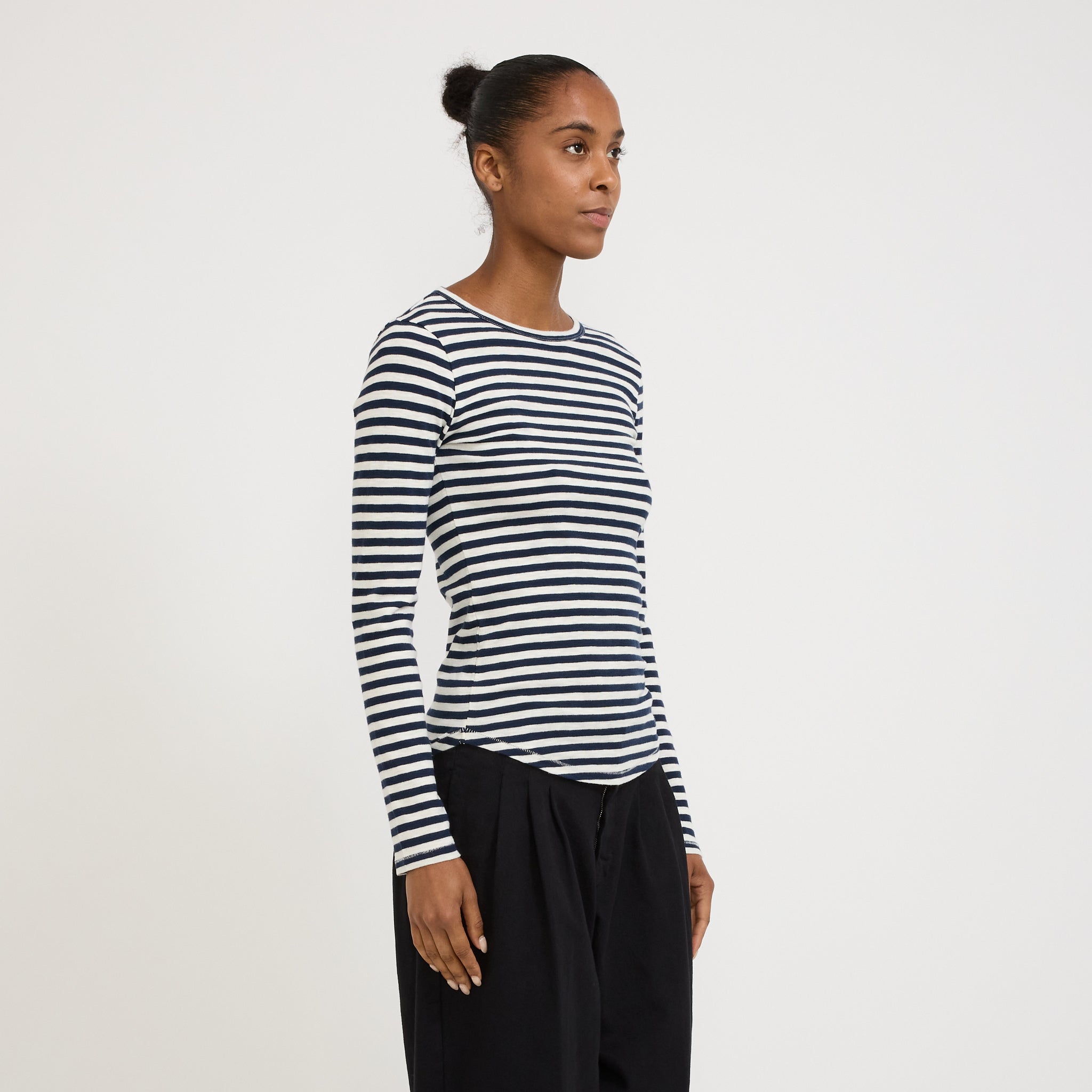 Charlotte Long Sleeve Top Navy/White Stripe