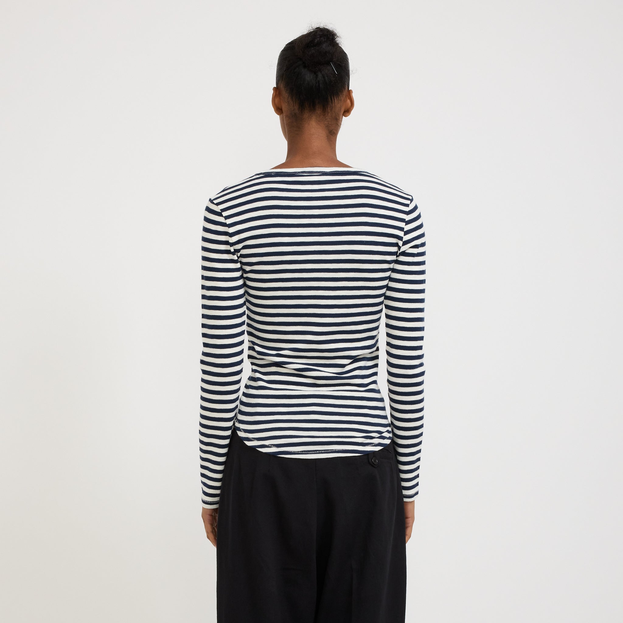 Charlotte Long Sleeve Top Navy/White Stripe