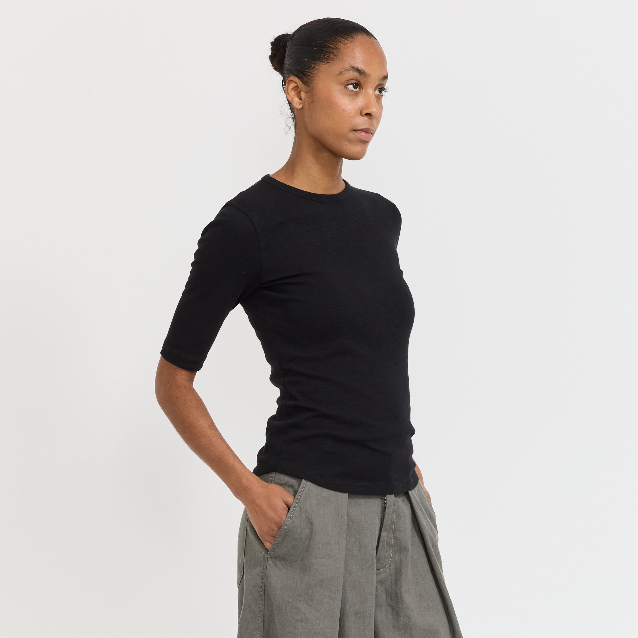 YMC | Charlotte Short Sleeve Top Black | Maplestore