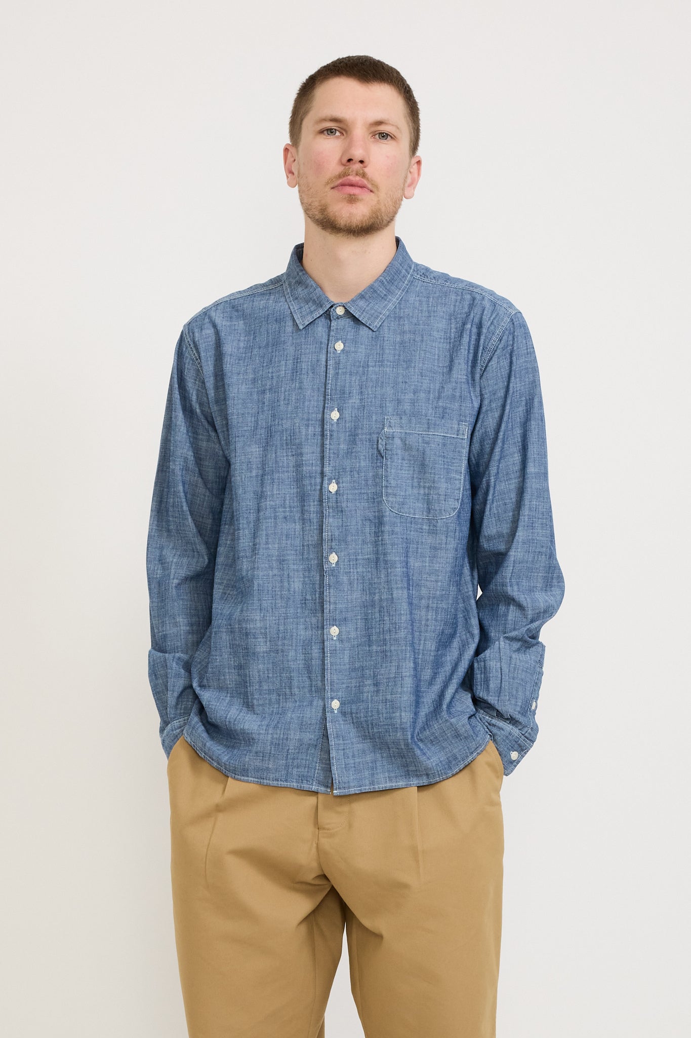 YMC | Curtis Shirt Light Indigo | Maplestore