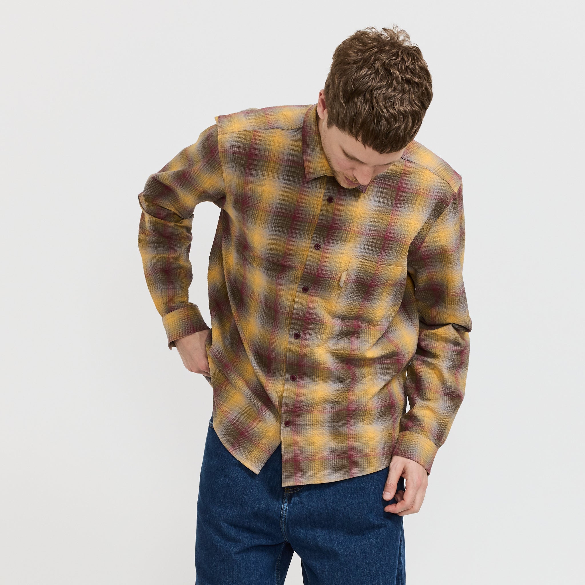 YMC | Curtis Shirt Multi Yellow/Red | Maplestore
