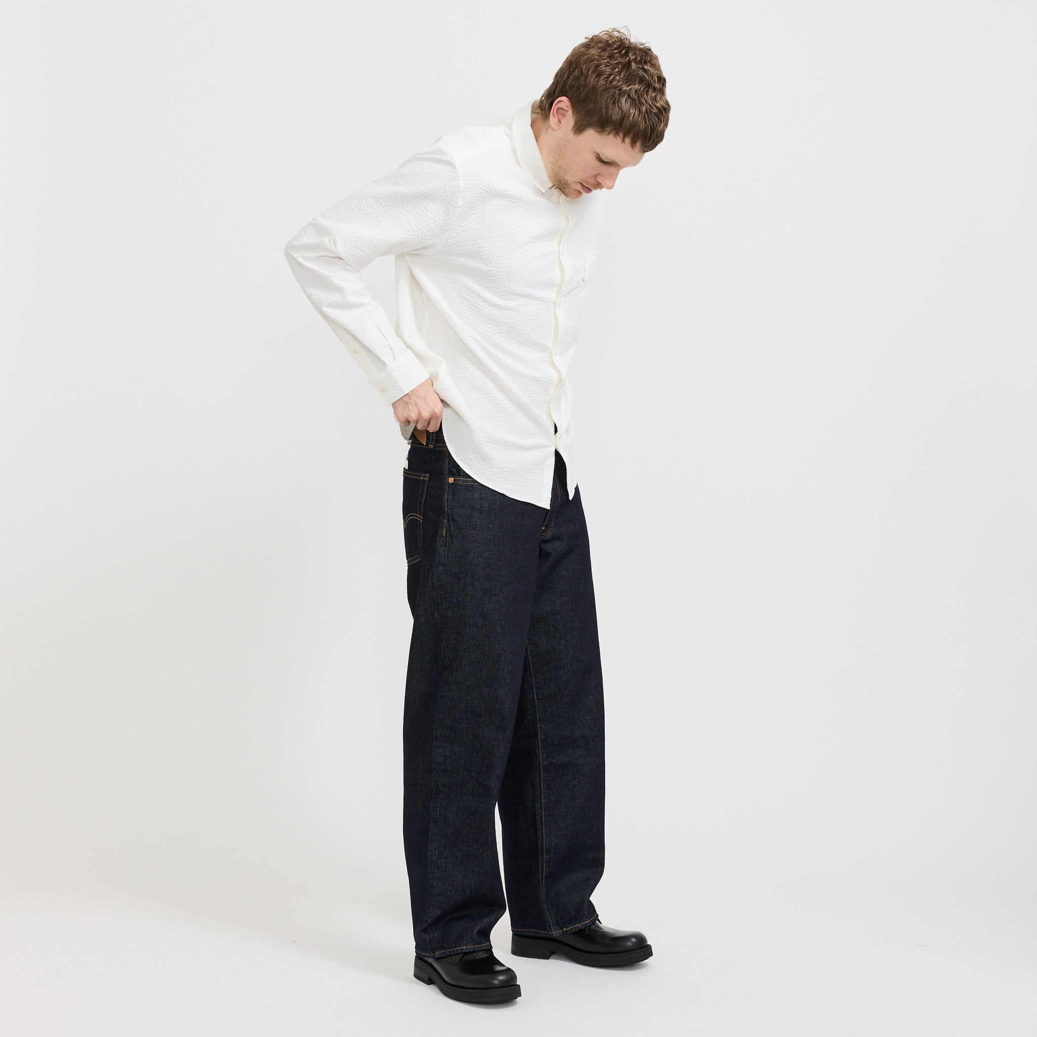 YMC | Curtis Shirt White Seersucker | Maplestore