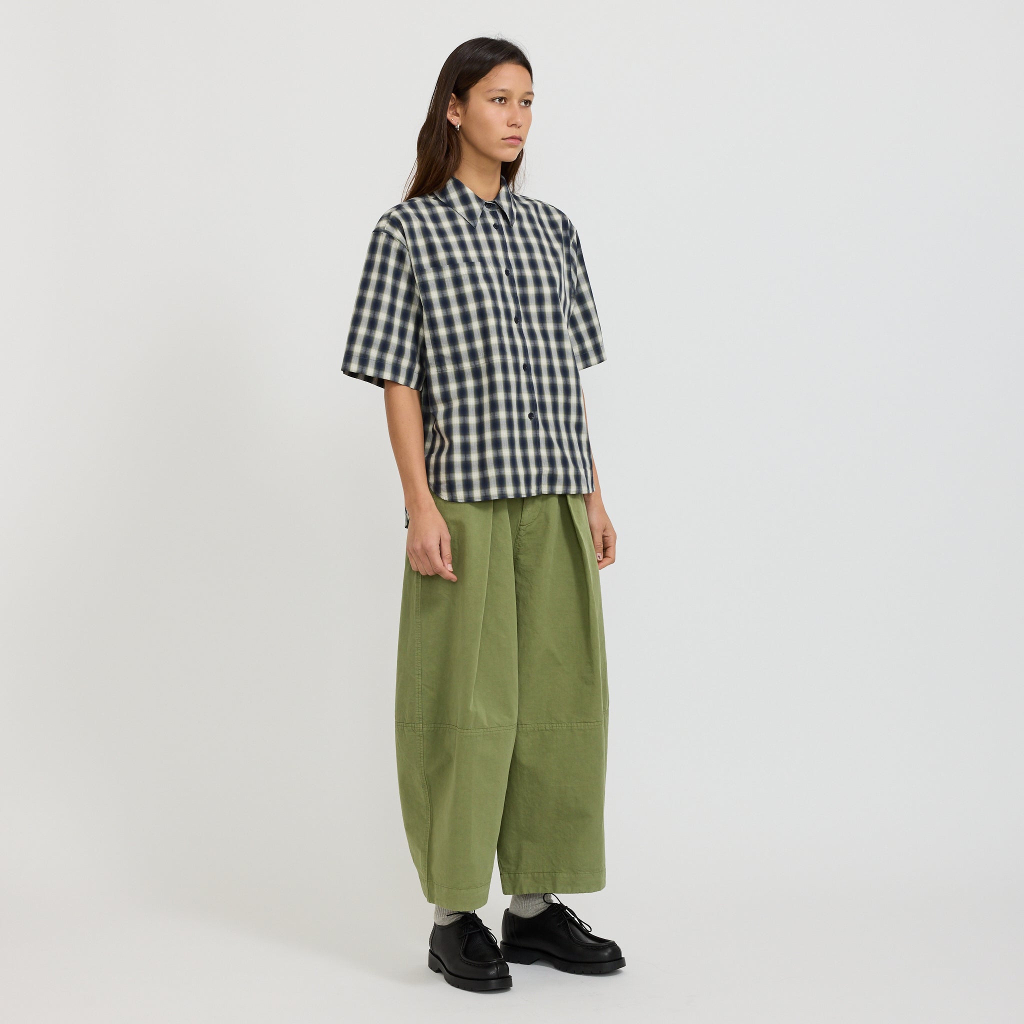 Eva Shirt Shadow Check Green