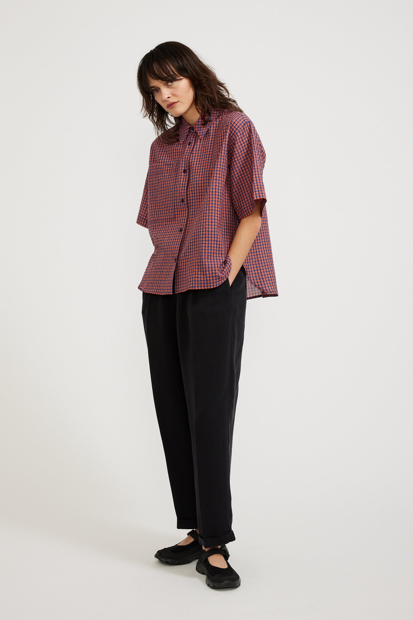 YMC | Eva Shirt Red/Blue | Maplestore