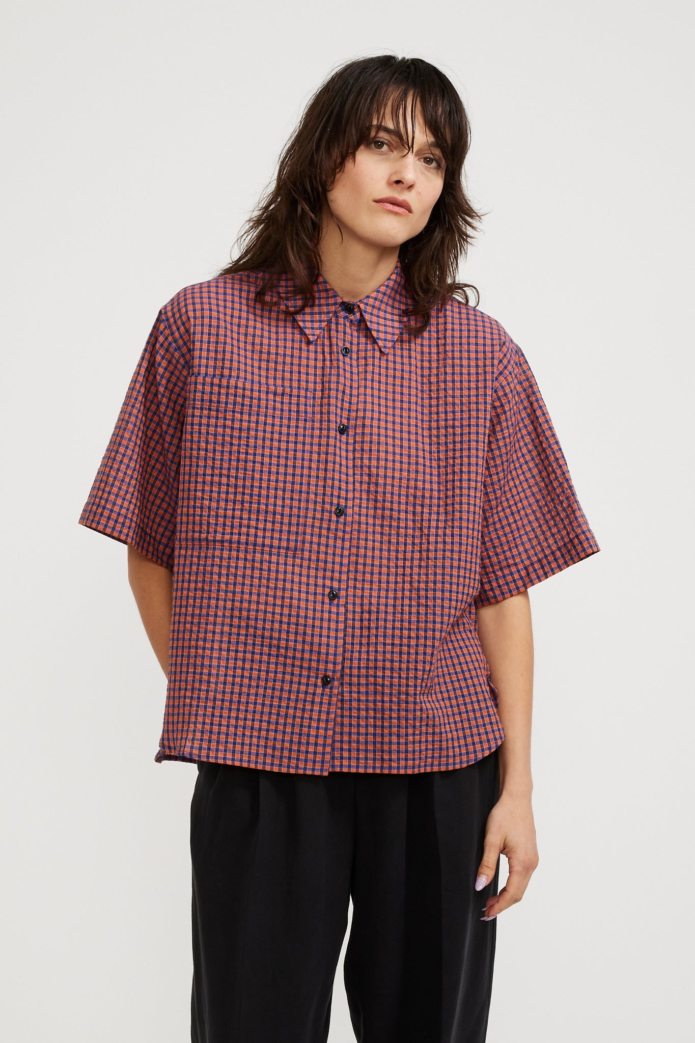 YMC | Eva Shirt Red/Blue | Maplestore