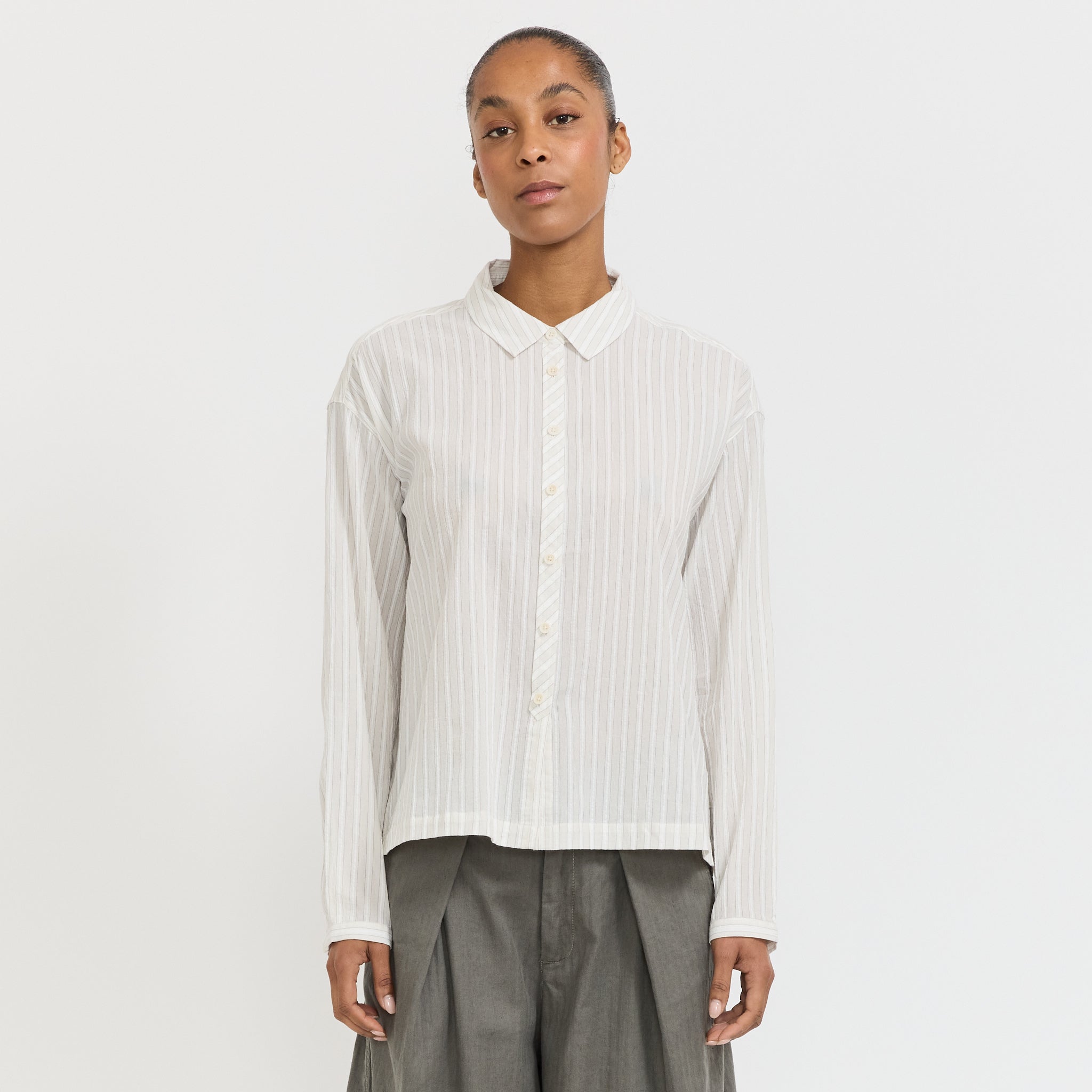 Marianne Shirt Natural Stripe White