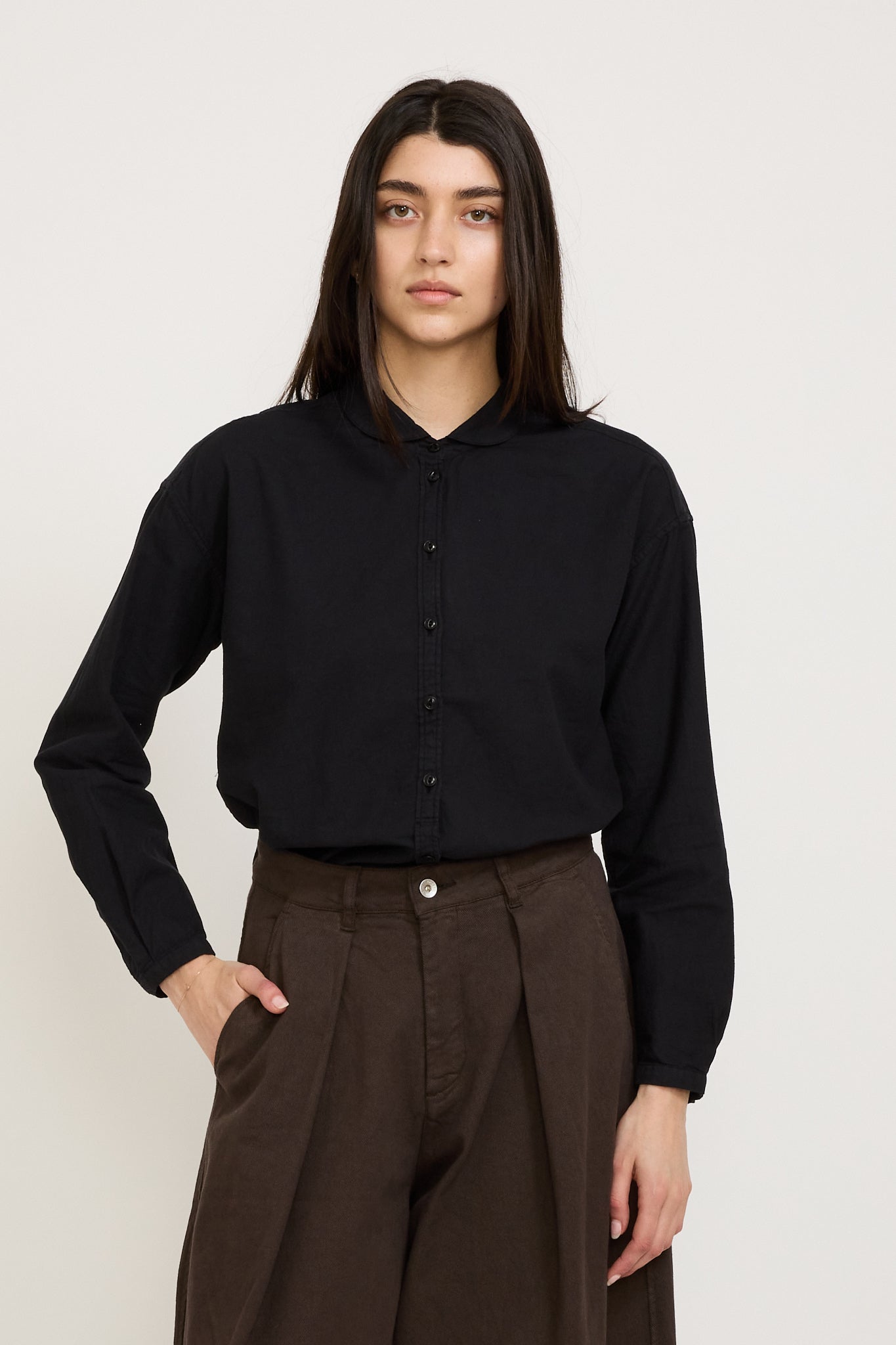 YMC | Marianne Long Sleeve Shirt Black | Maplestore