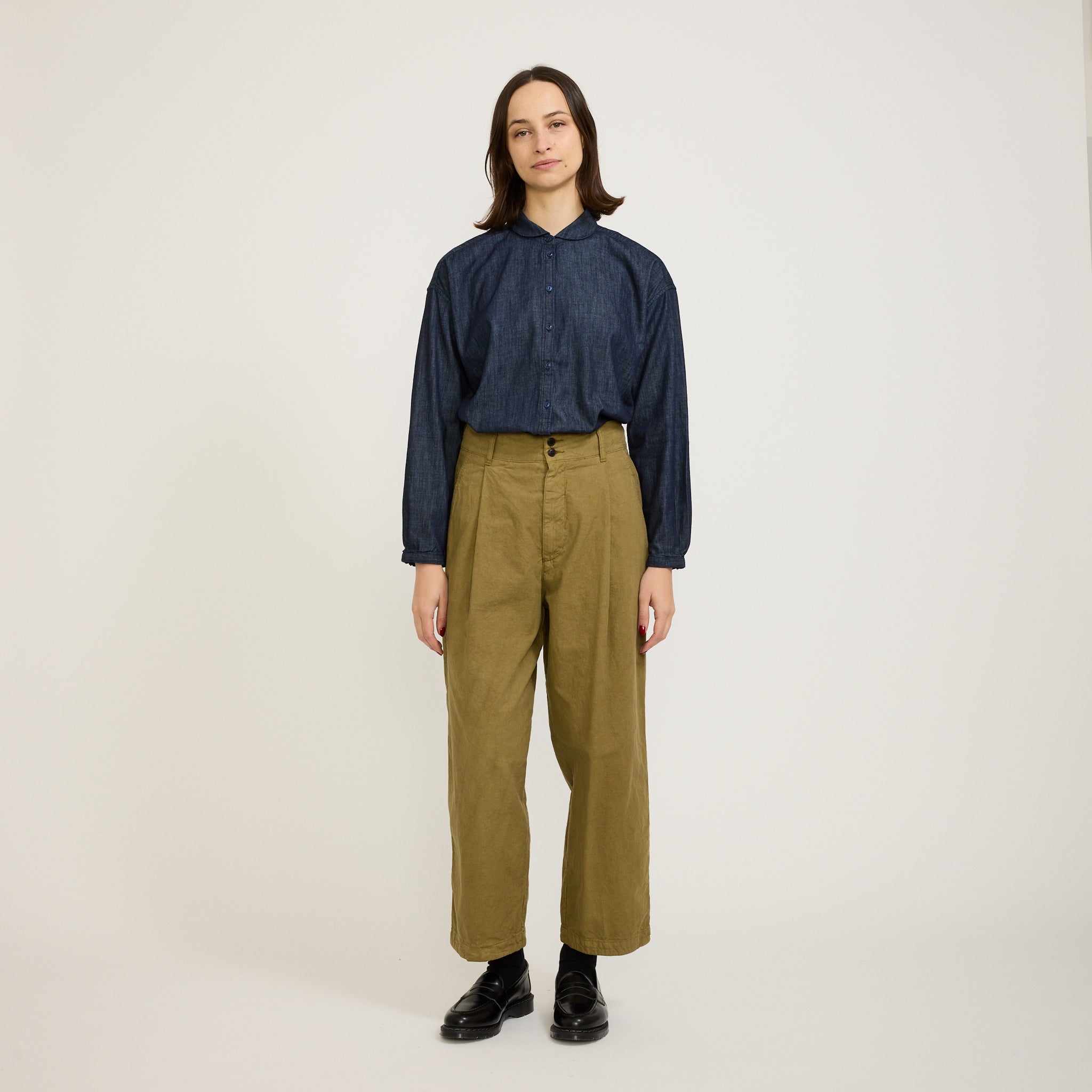 Earth Marianne Long Sleeve Shirt Dark Indigo