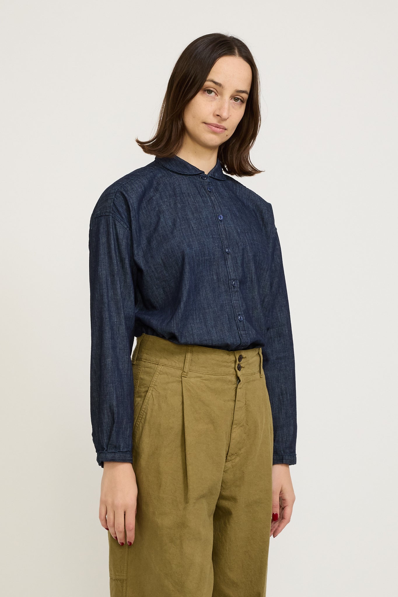 YMC | Earth Marianne Long Sleeve Shirt Dark Indigo | Maplestore