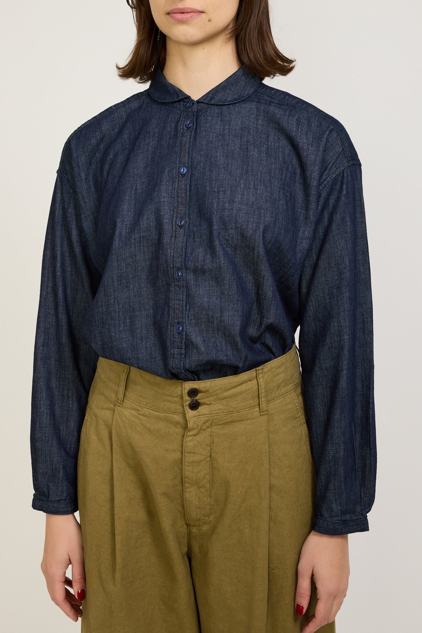 YMC | Earth Marianne Long Sleeve Shirt Dark Indigo | Maplestore