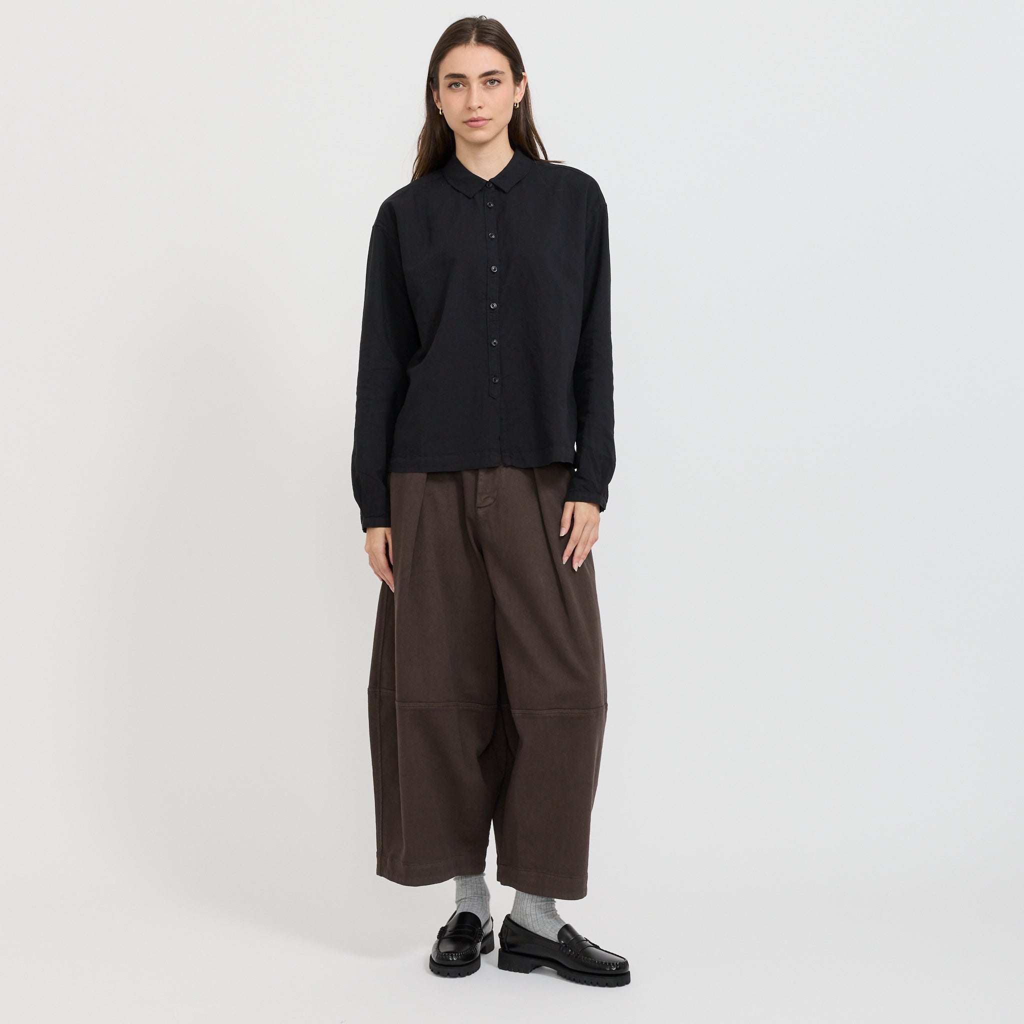 YMC | Marianne Shirt Black Linen | Maplestore