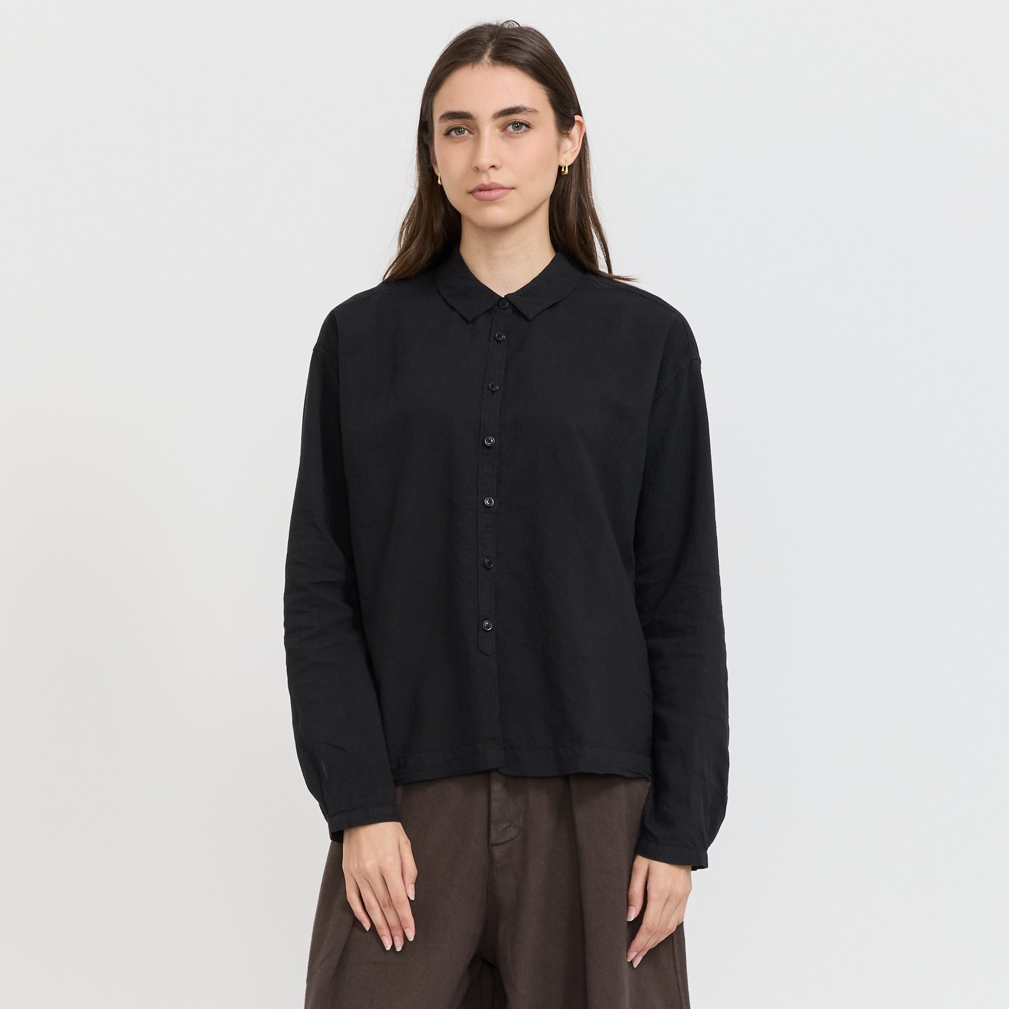 YMC | Marianne Shirt Black Linen | Maplestore