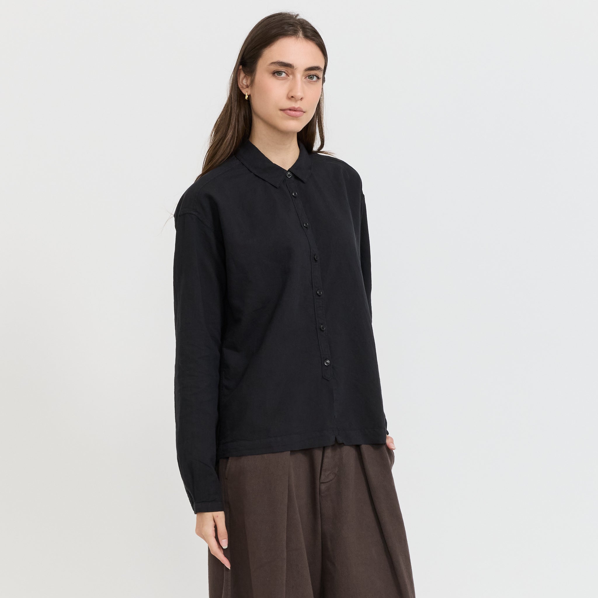 YMC | Marianne Shirt Black Linen | Maplestore