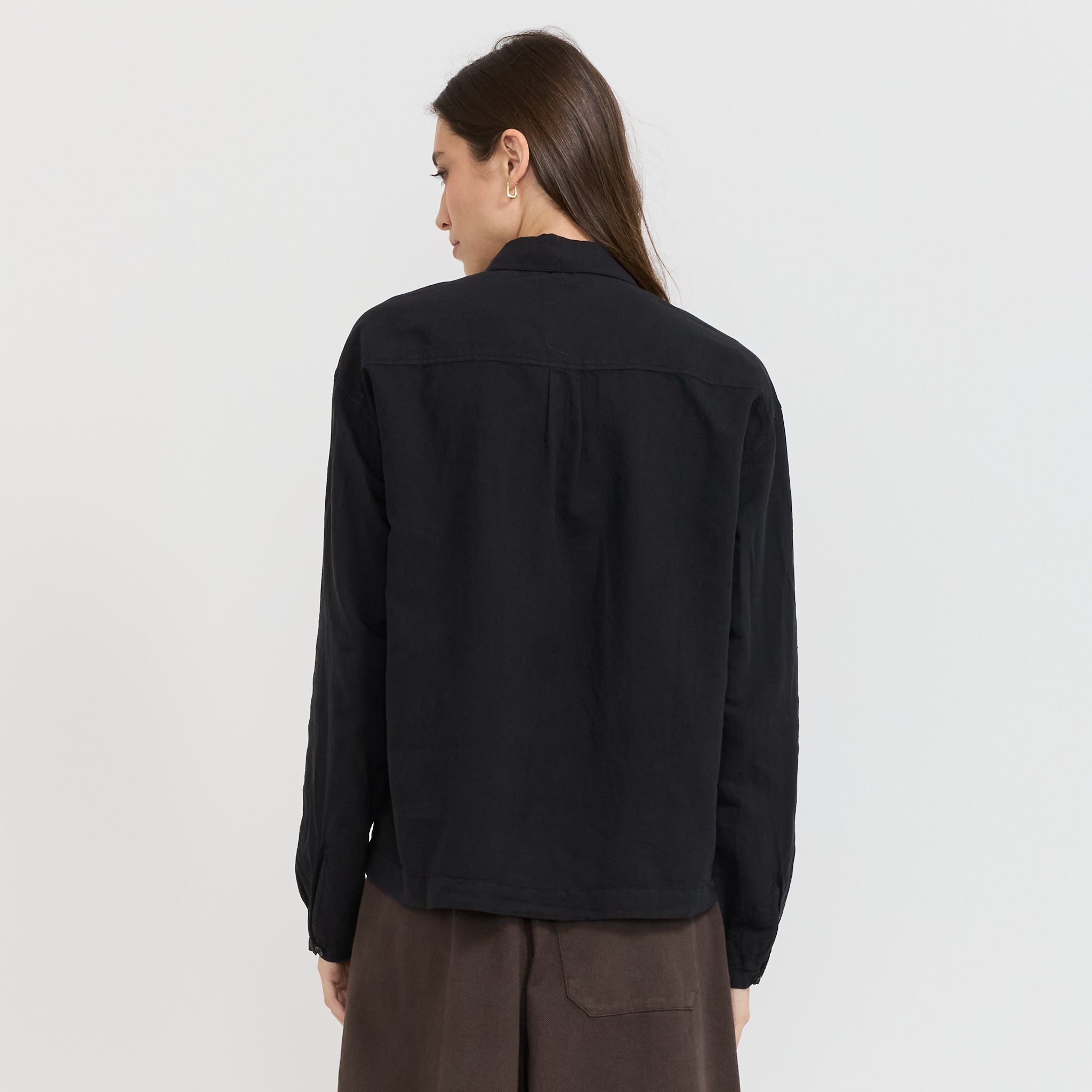 YMC | Marianne Shirt Black Linen | Maplestore