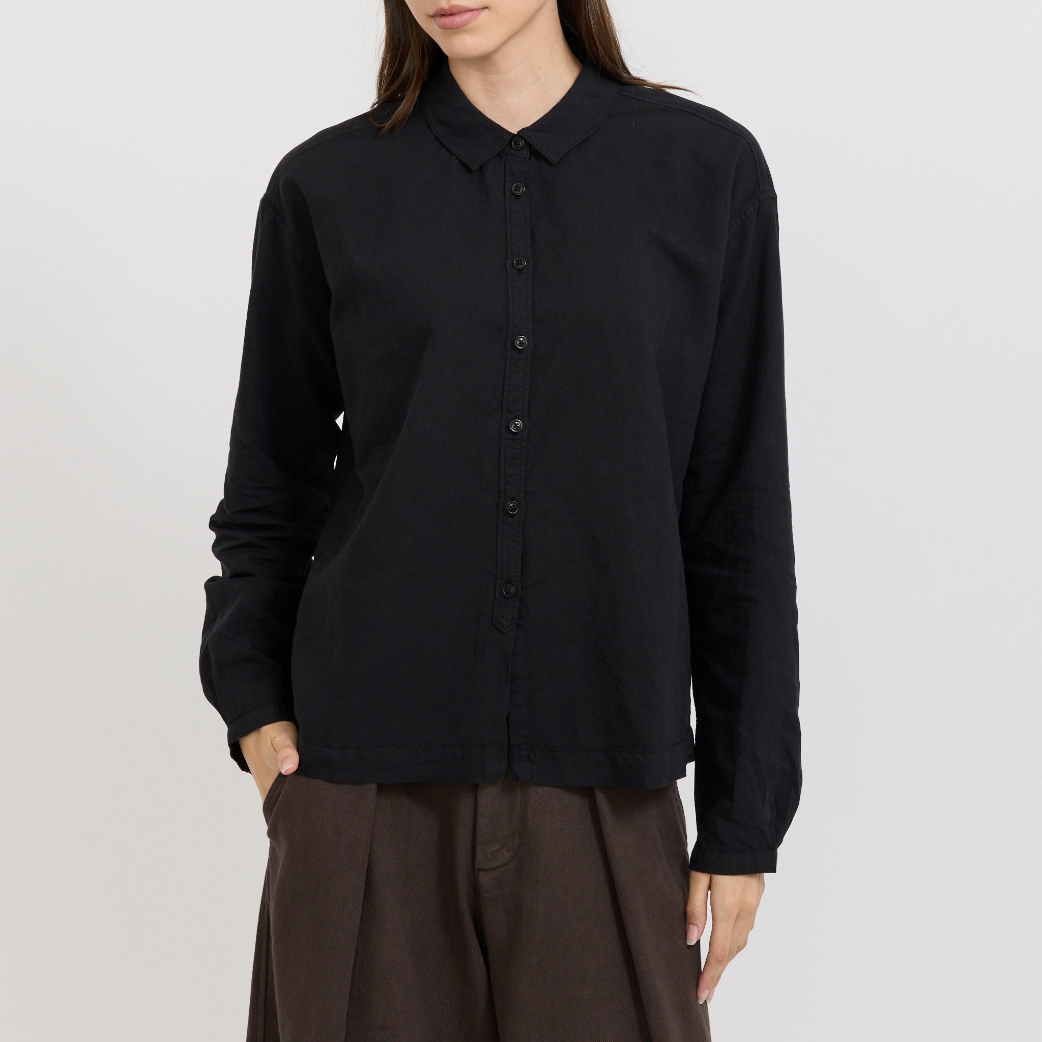YMC | Marianne Shirt Black Linen | Maplestore