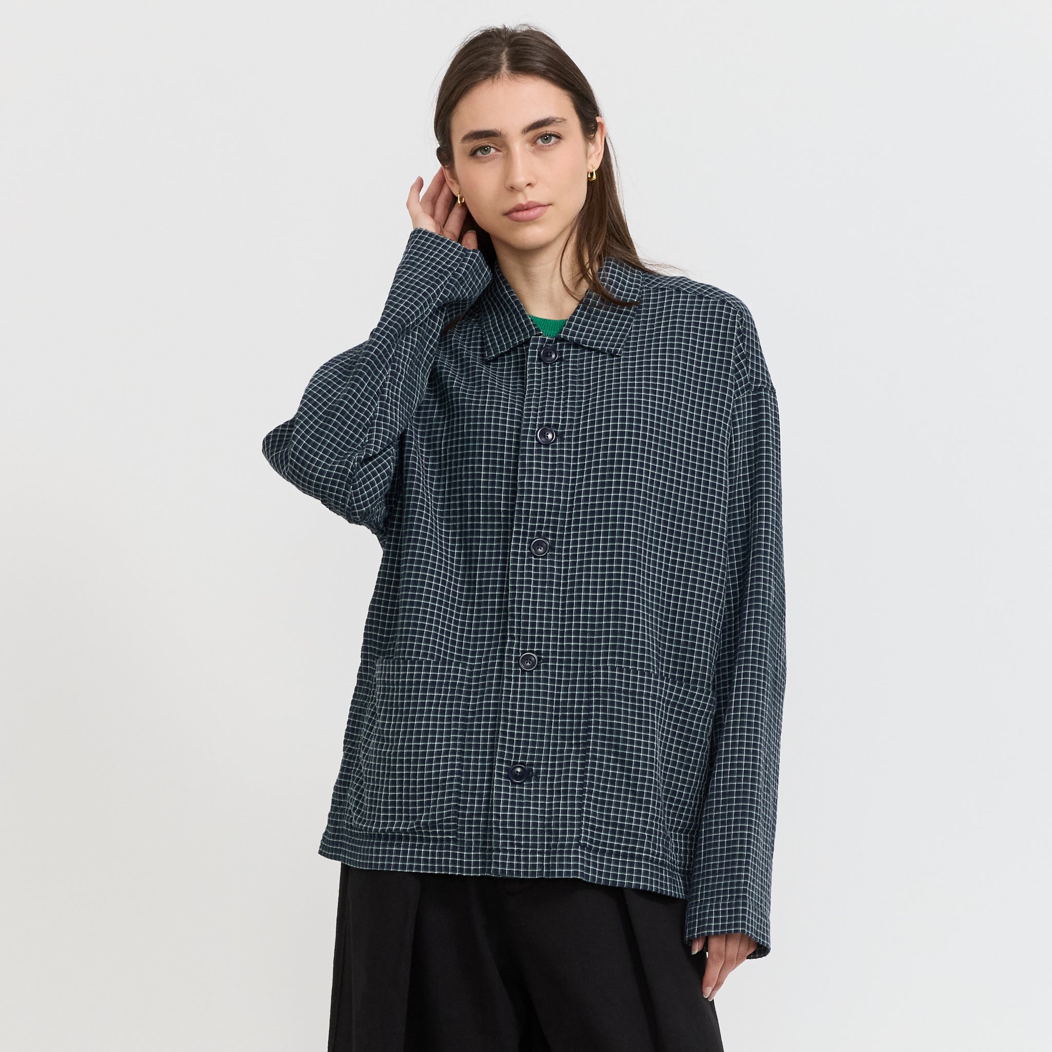 YMC | PJ Shirt Navy Womens | Maplestore
