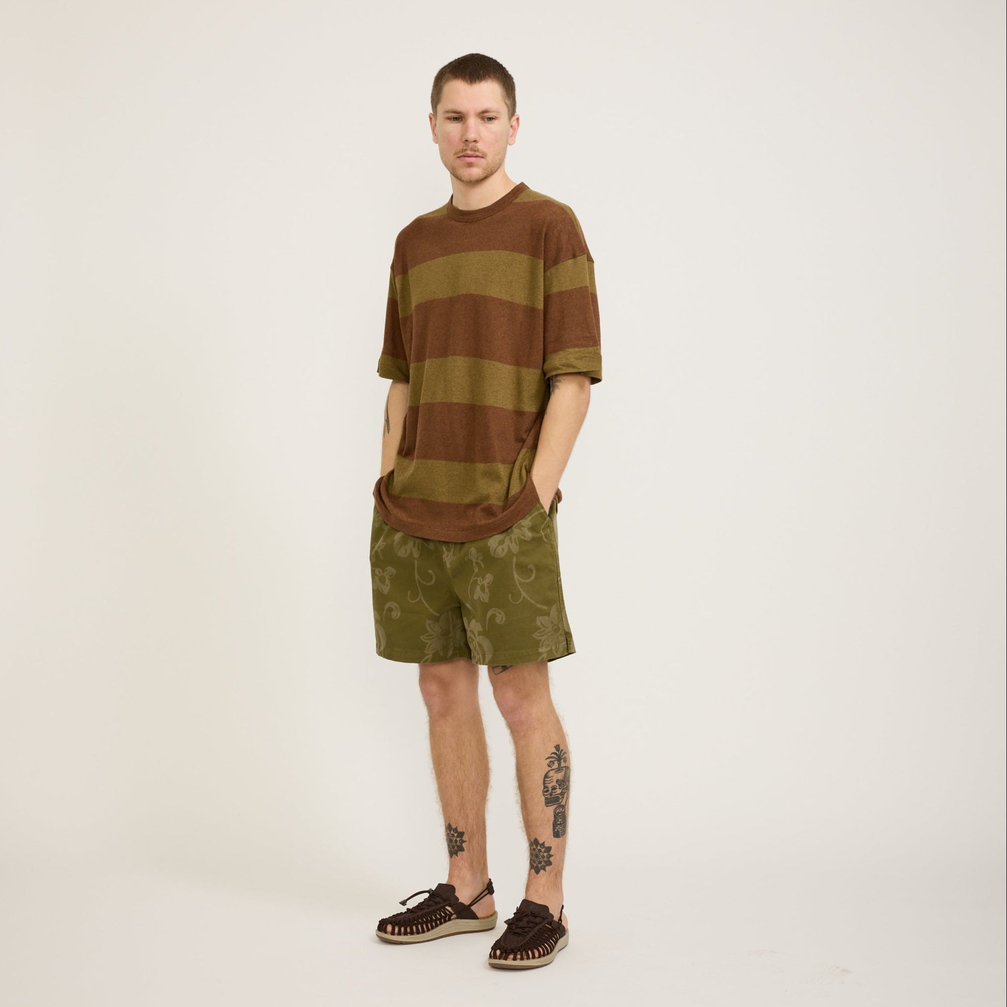 YMC | Shorty Short Olive Floral | Maplestore
