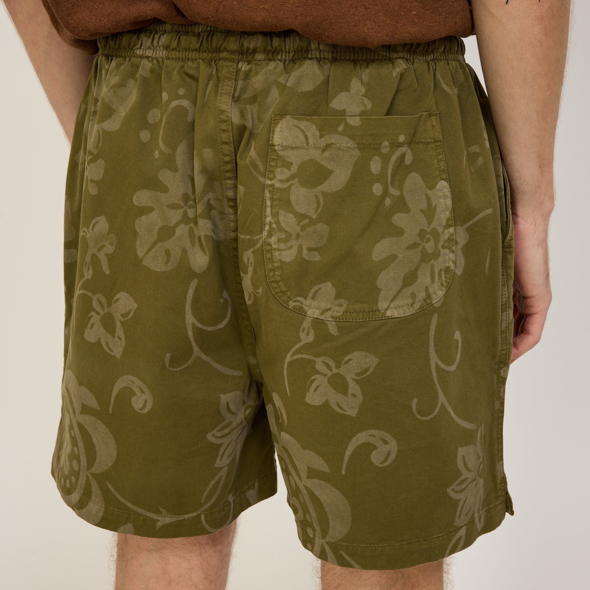 YMC | Shorty Short Olive Floral | Maplestore