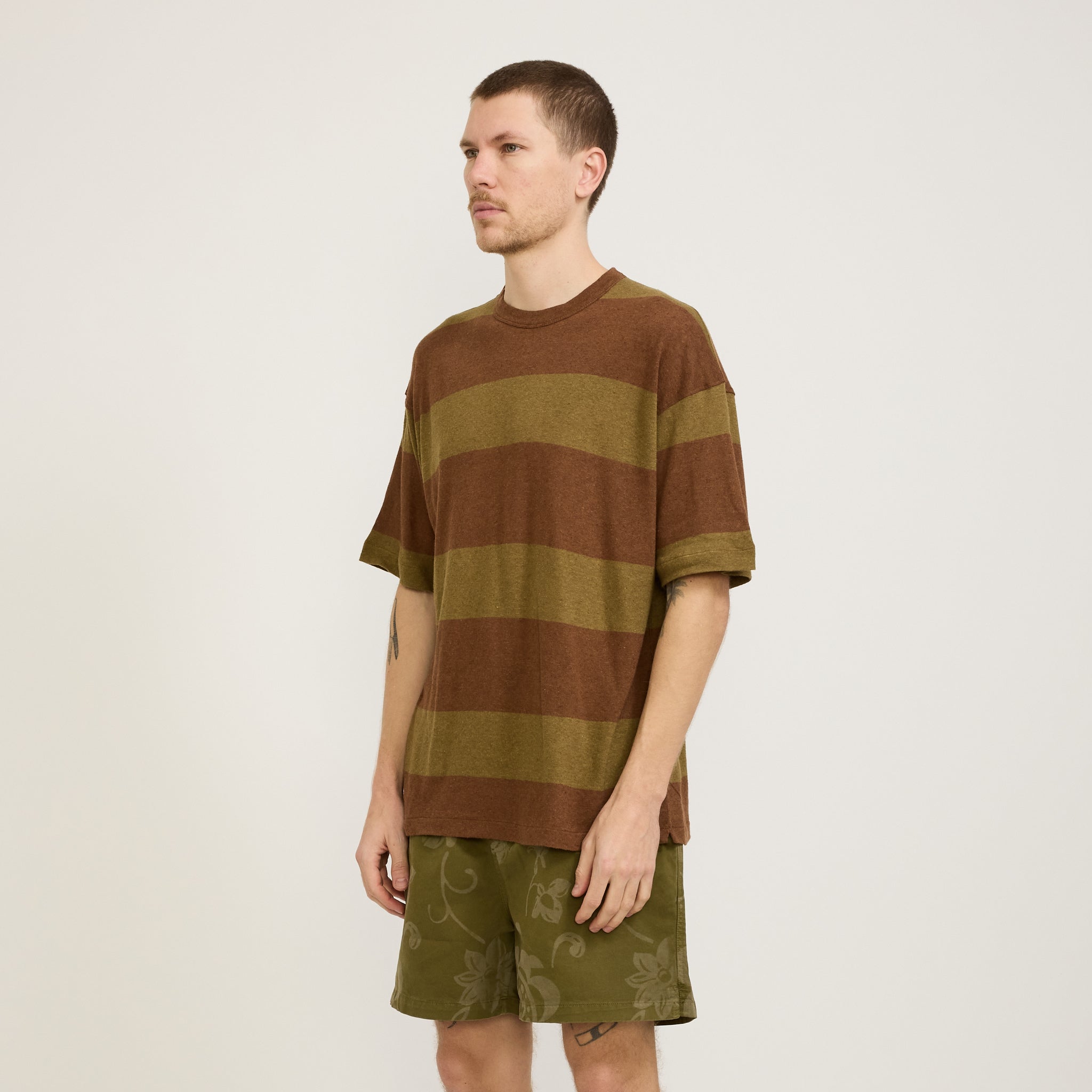 YMC | Triple T-Shirt Brown/Olive | Maplestore