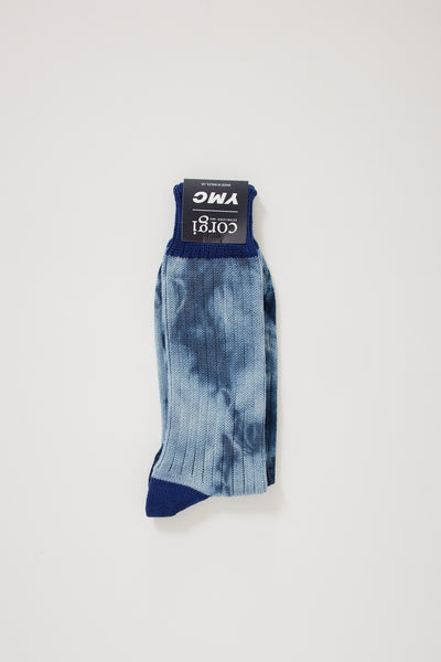 YMC | Tie Dye Sock Blue | Maplestore