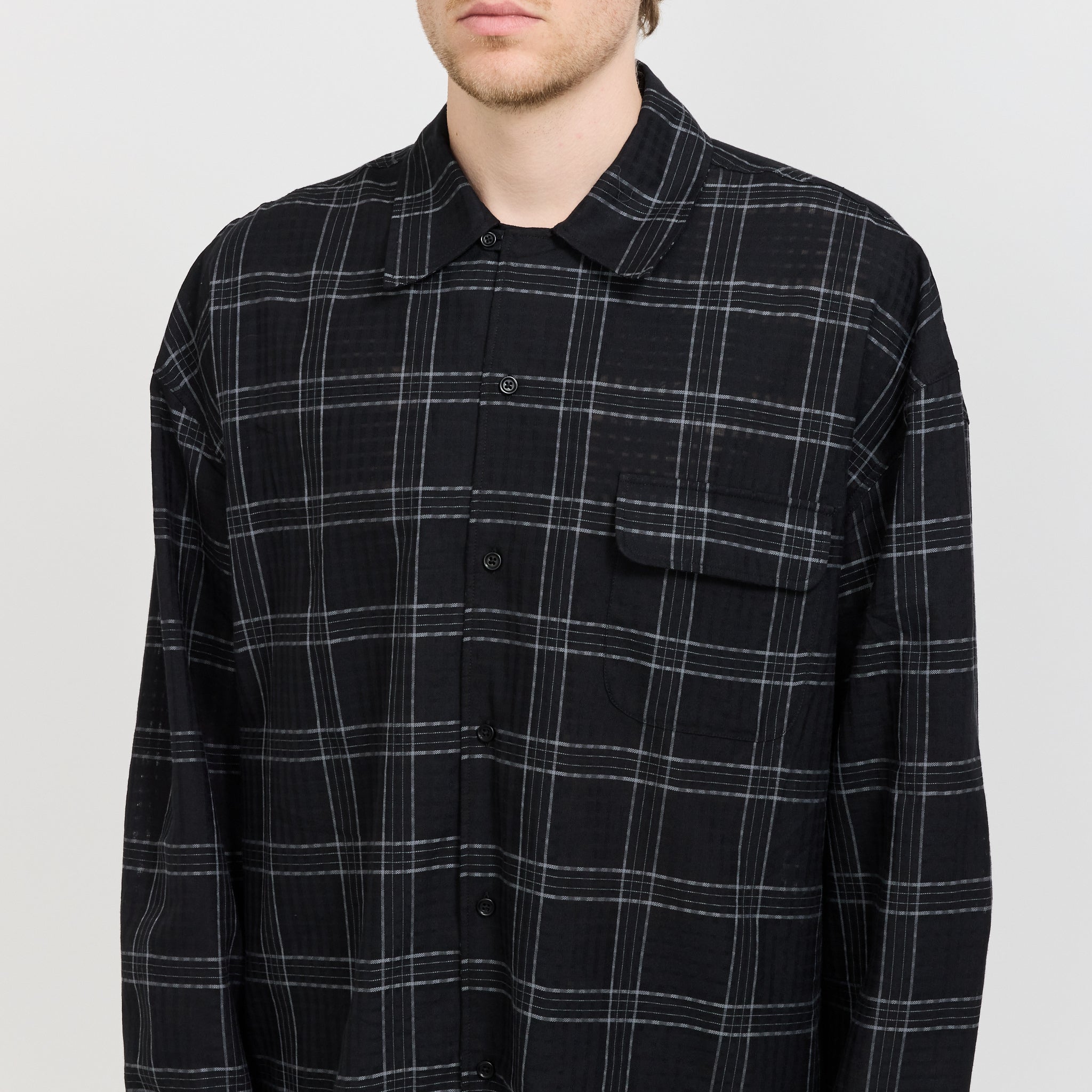 YMC | Wray Shirt Black/Grey | Maplestore