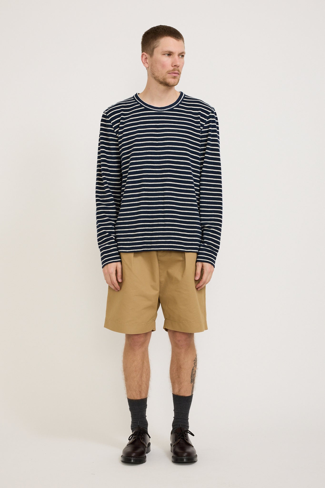 YMC | X Sweatshirt Navy/Ecru | Maplestore